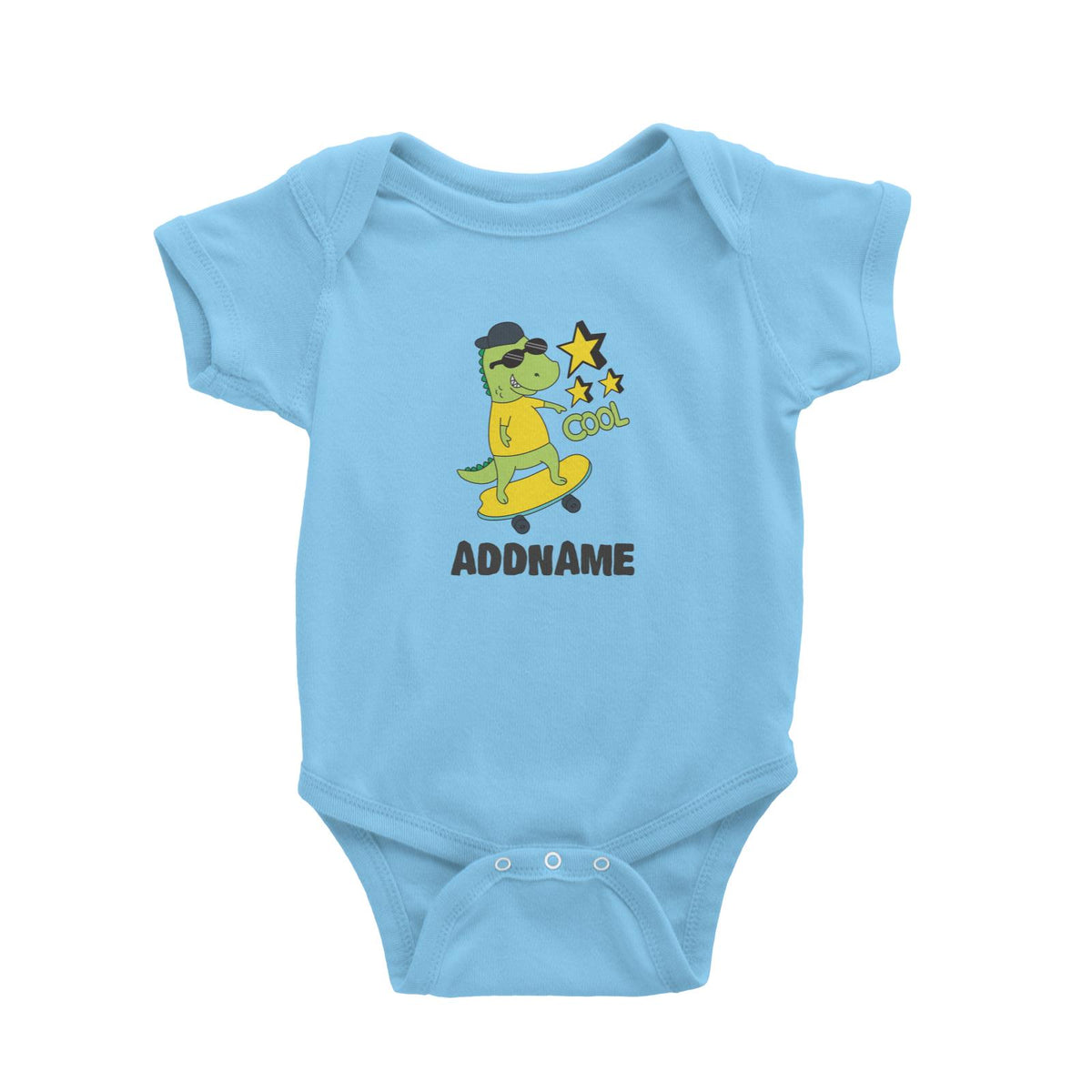 Super Cute Dinosaur Cool Skater Baby Romper