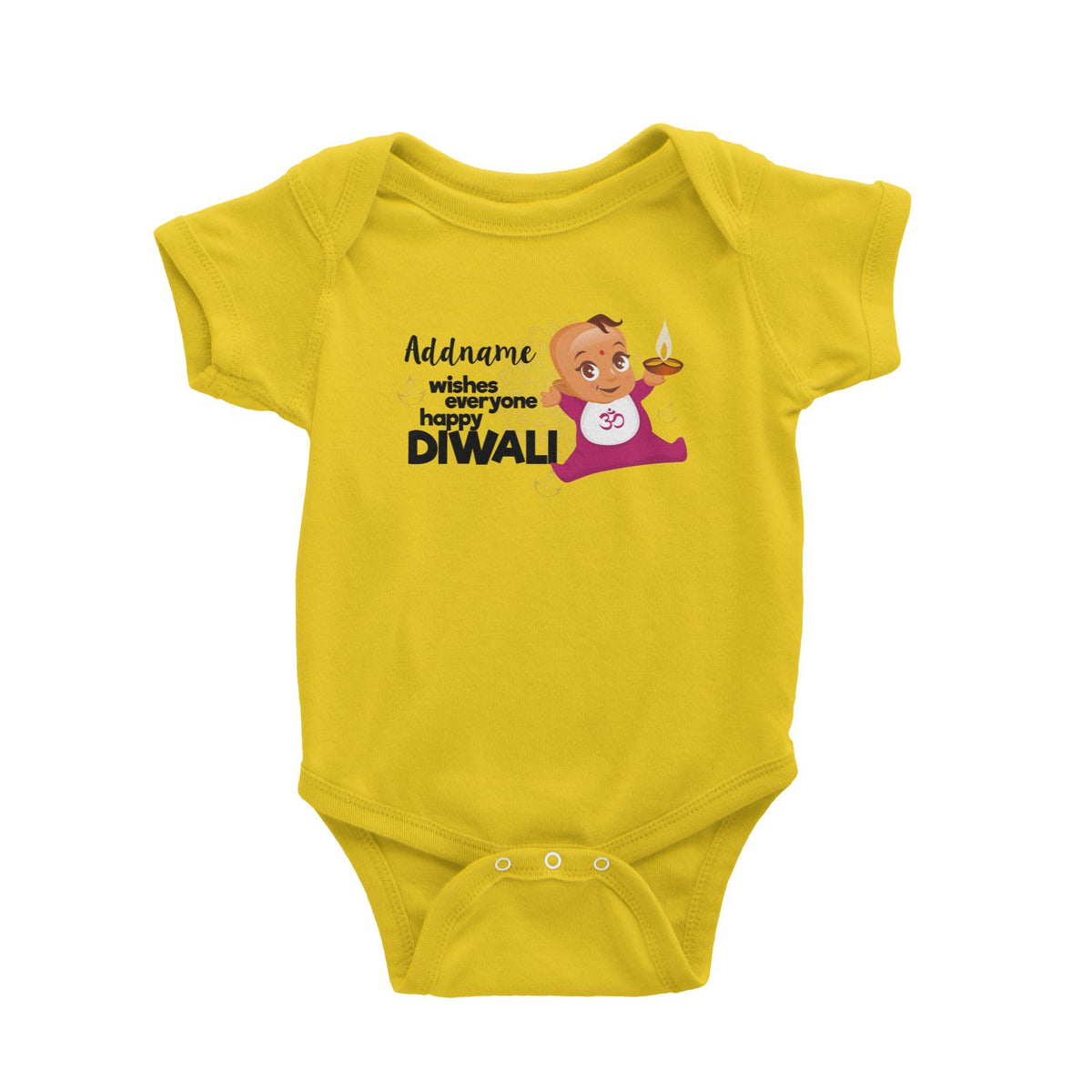 Cute Baby Wishes Everyone Happy Diwali Addname Baby Romper