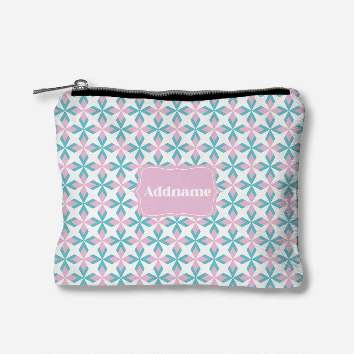 Ixora Series Full Print Zipper Pouch - Light Pink