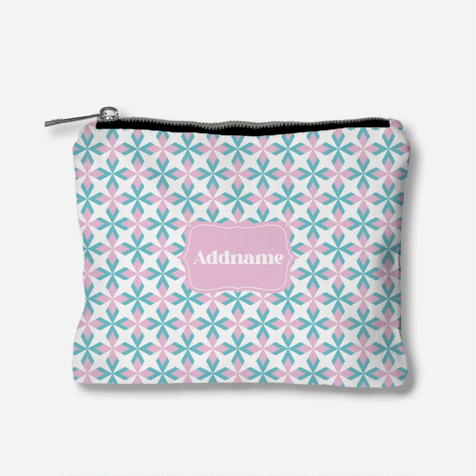 Ixora Series Full Print Zipper Pouch - Light Pink