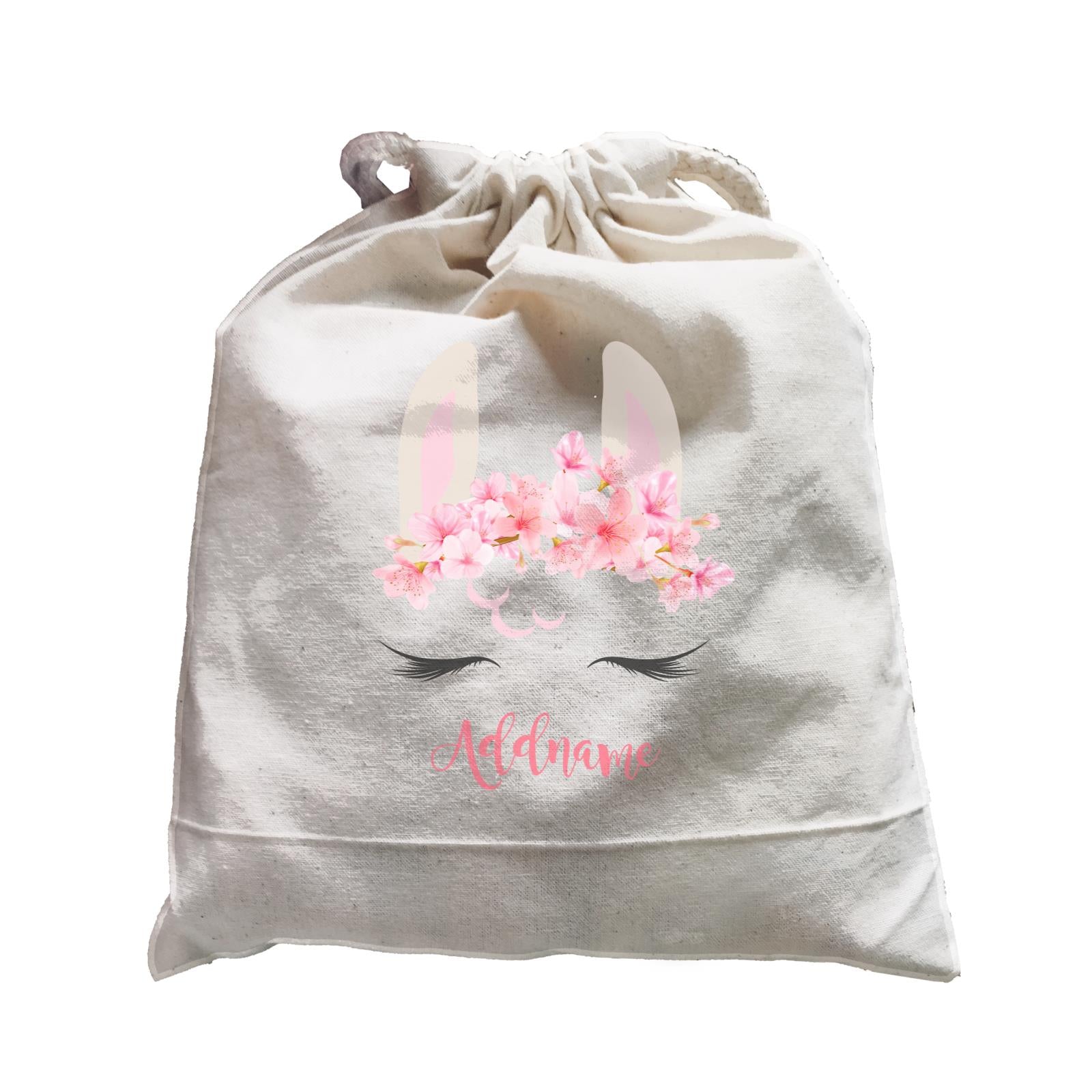Pink Flower Garland Llama Face Addname Satchel