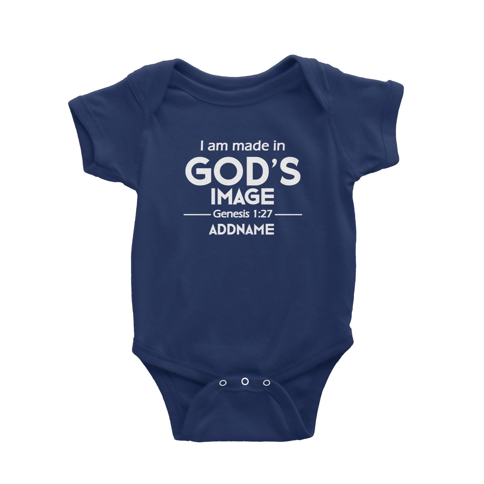 Christian Baby I Am Made in God's Image Genesis 1.27 Addname Baby Romper