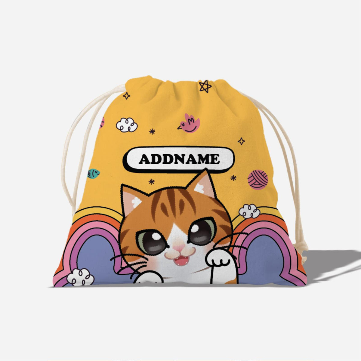 Paw Print Series Full Print Satchel - Orange Tabby Cat
