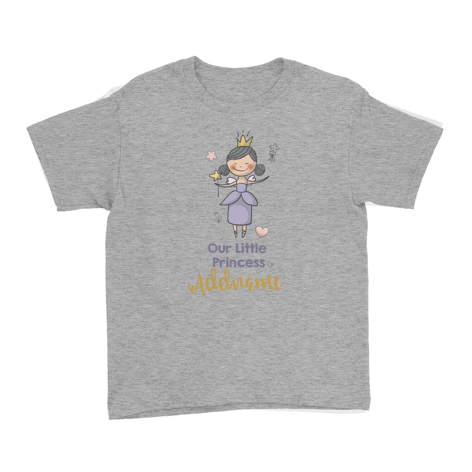 Our Little Princess in Purple Dress with Addname Kid's T-Shirt