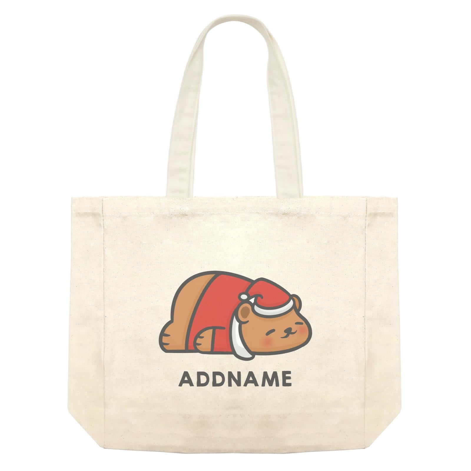Xmas Cute Sleeping Bear Addname Accessories Shopping Bag