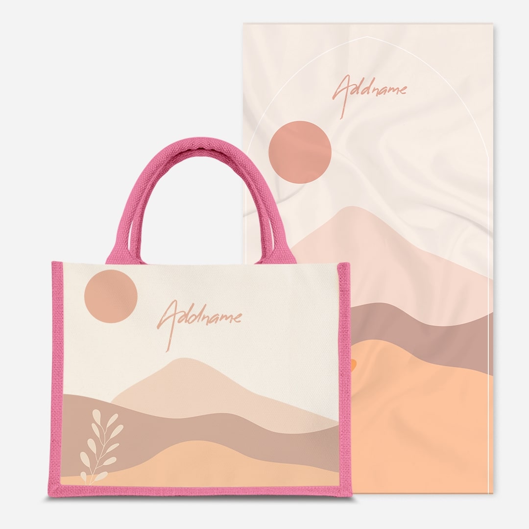 Kaira Series Prayer Mat with Half Lining Small Jute Bag-Afira