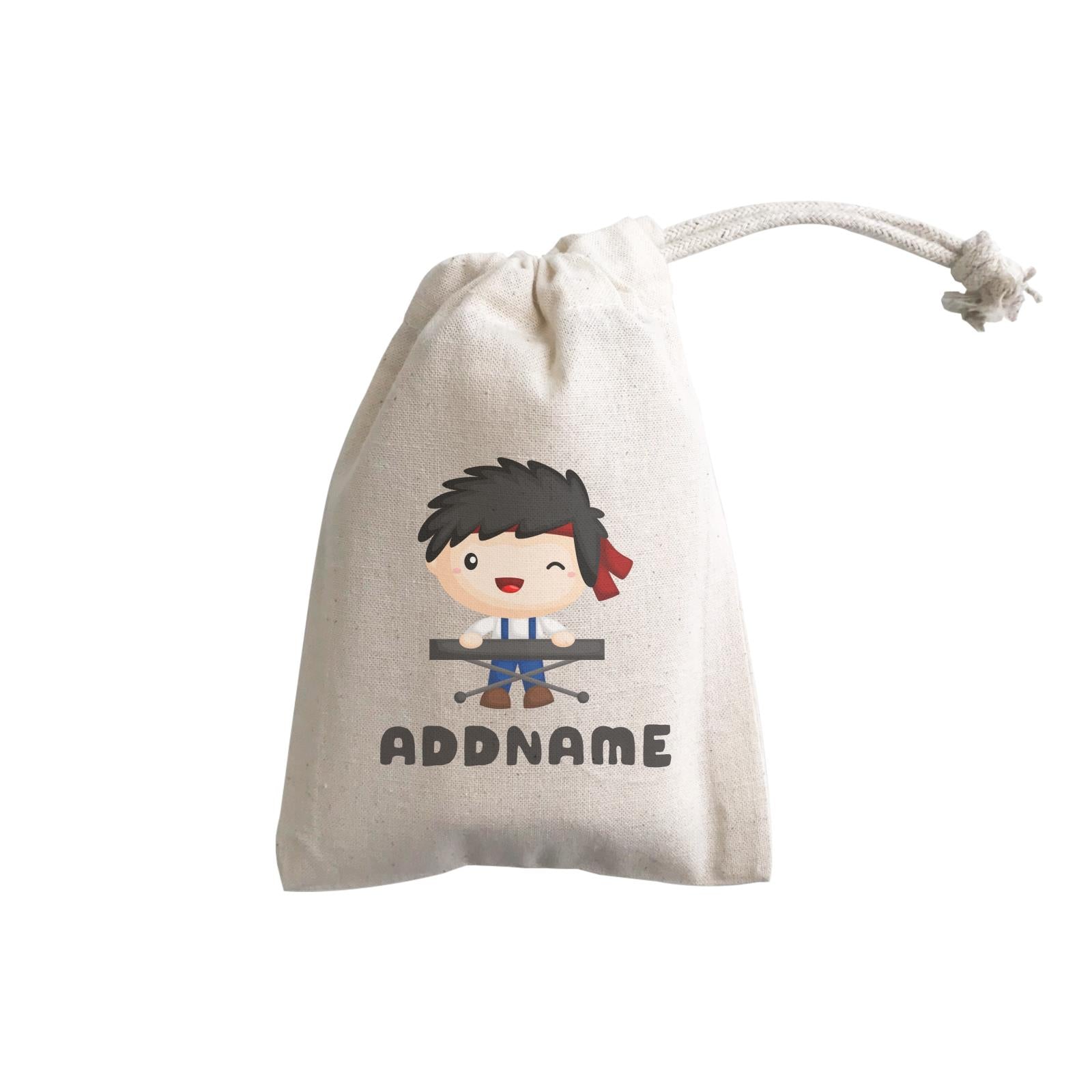 Birthday Music Band Boy Playing Electric Piano Addname GP Gift Pouch