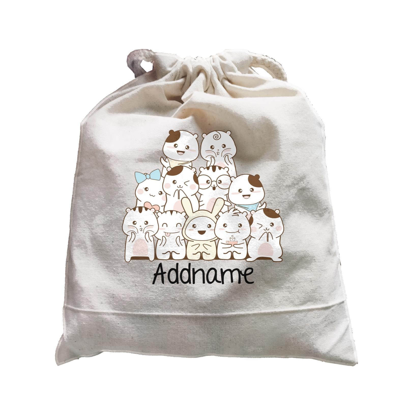 Cute Animals And Friends Series Cute Hamster Group Addname Satchel