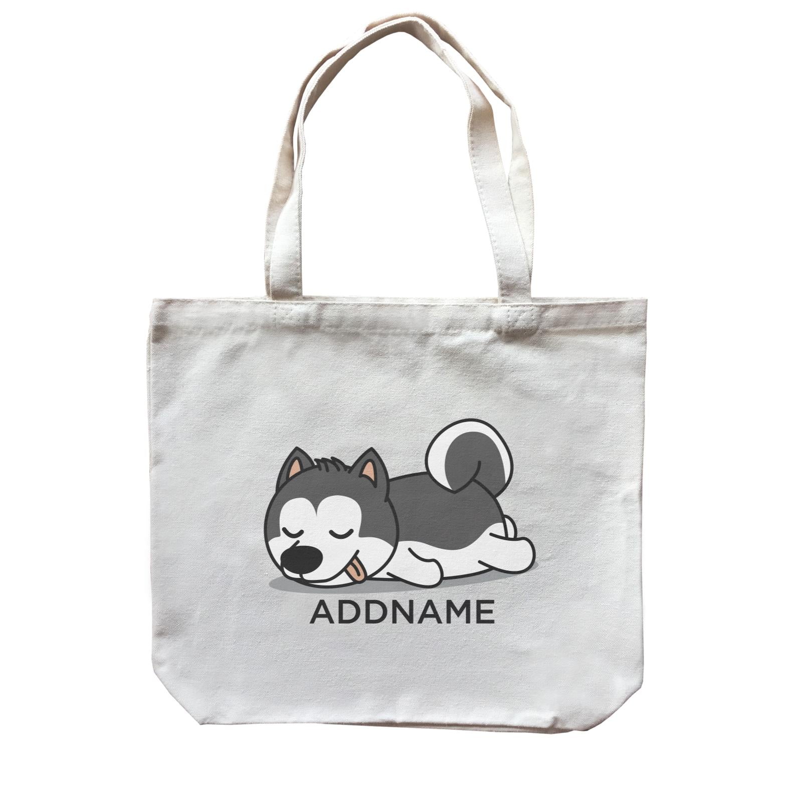 Lazy Husky Dog Addname Canvas Bag