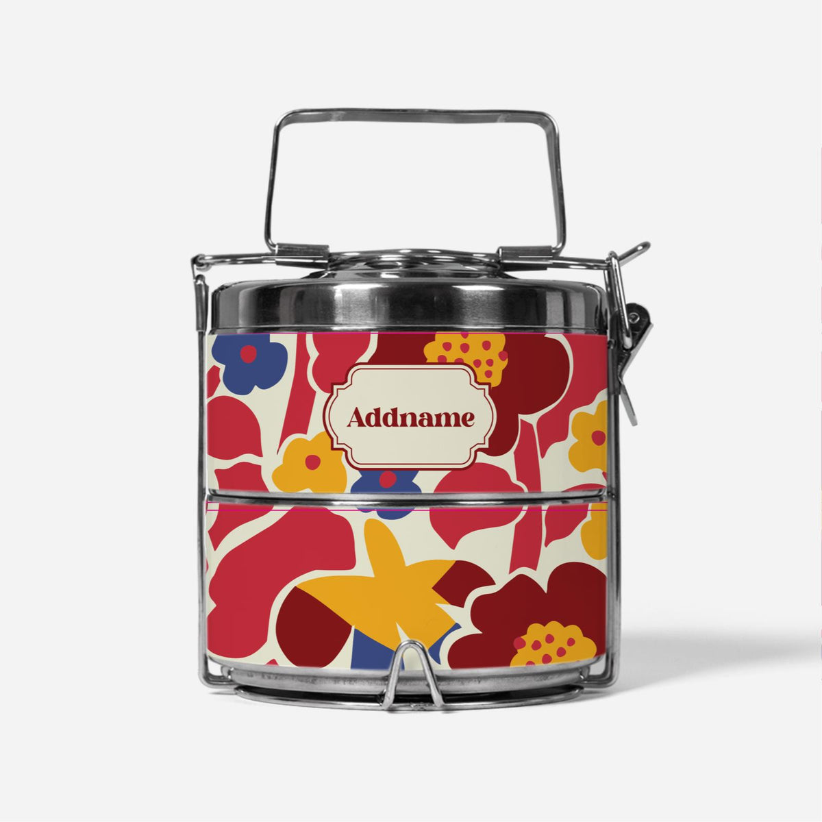 Navian Series - Red Two Tier Tiffin Carrier Hustle Bright