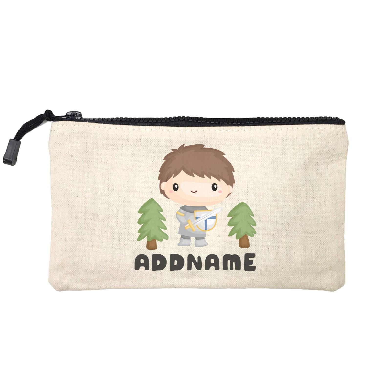 Birthday Royal Knight Boy Holding Sheild And Sword Addname Mini Accessories Stationery Pouch