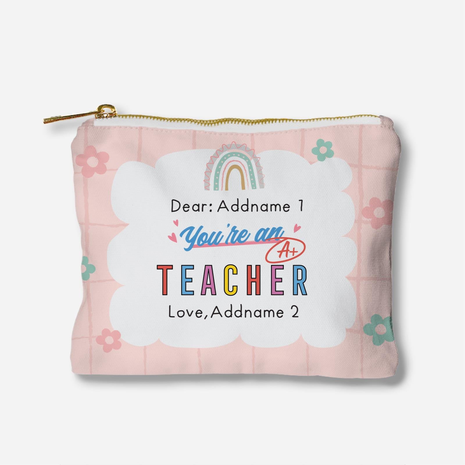 Doodle Series - You'Re An A+ Teacher Full Print Zipper Pouch