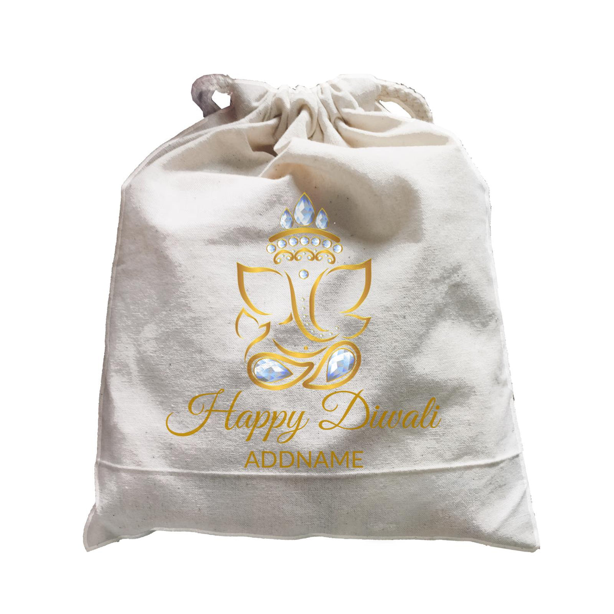 Happy Diwali with Ornamental Ganesha Addname Satchel