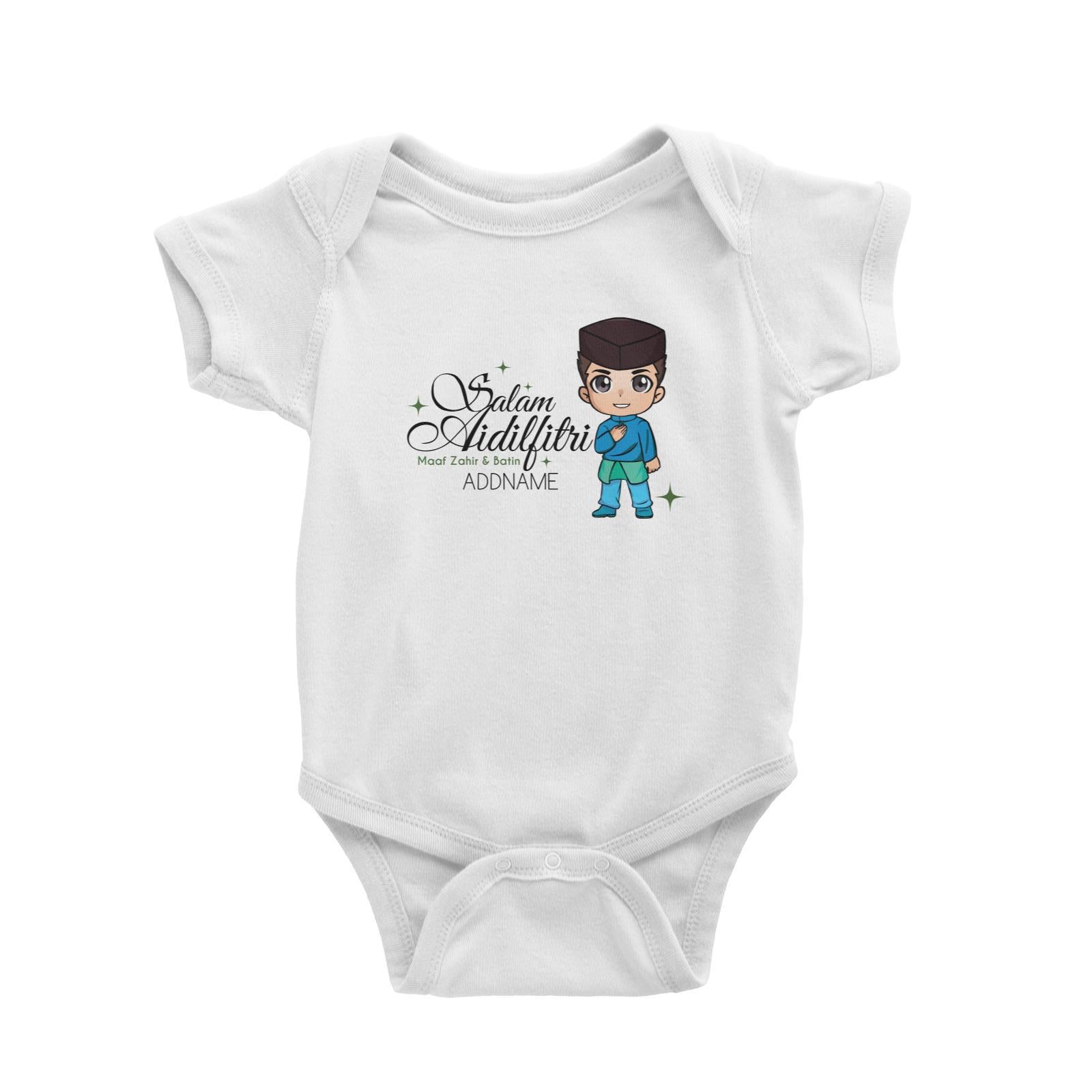 Raya Chibi Wishes Man Addname Wishes Everyone Salam Aidilfitri Maaf Zahir & Batin Baby Rompers