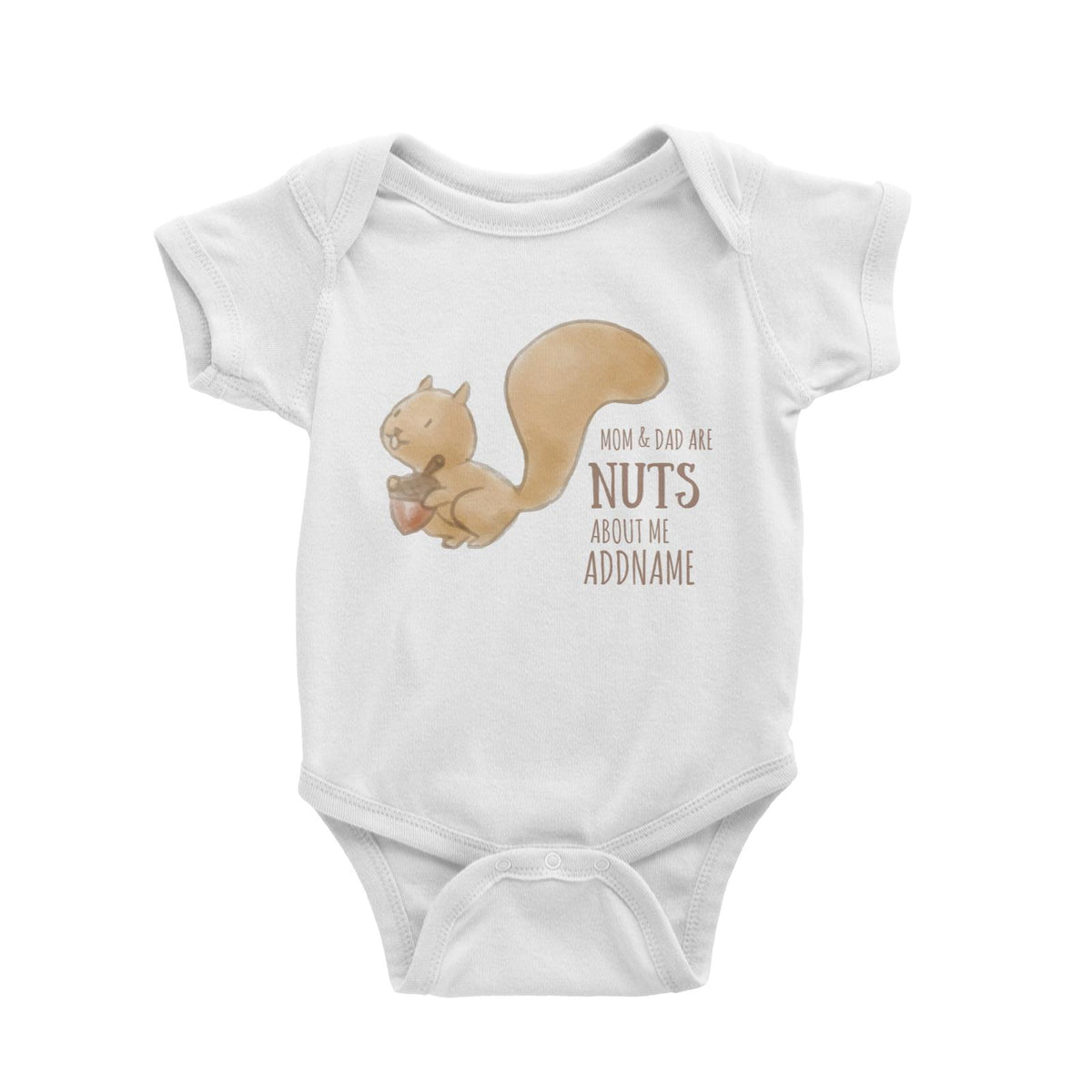 Mom N Dad Are Nuts About Me White Baby Romper