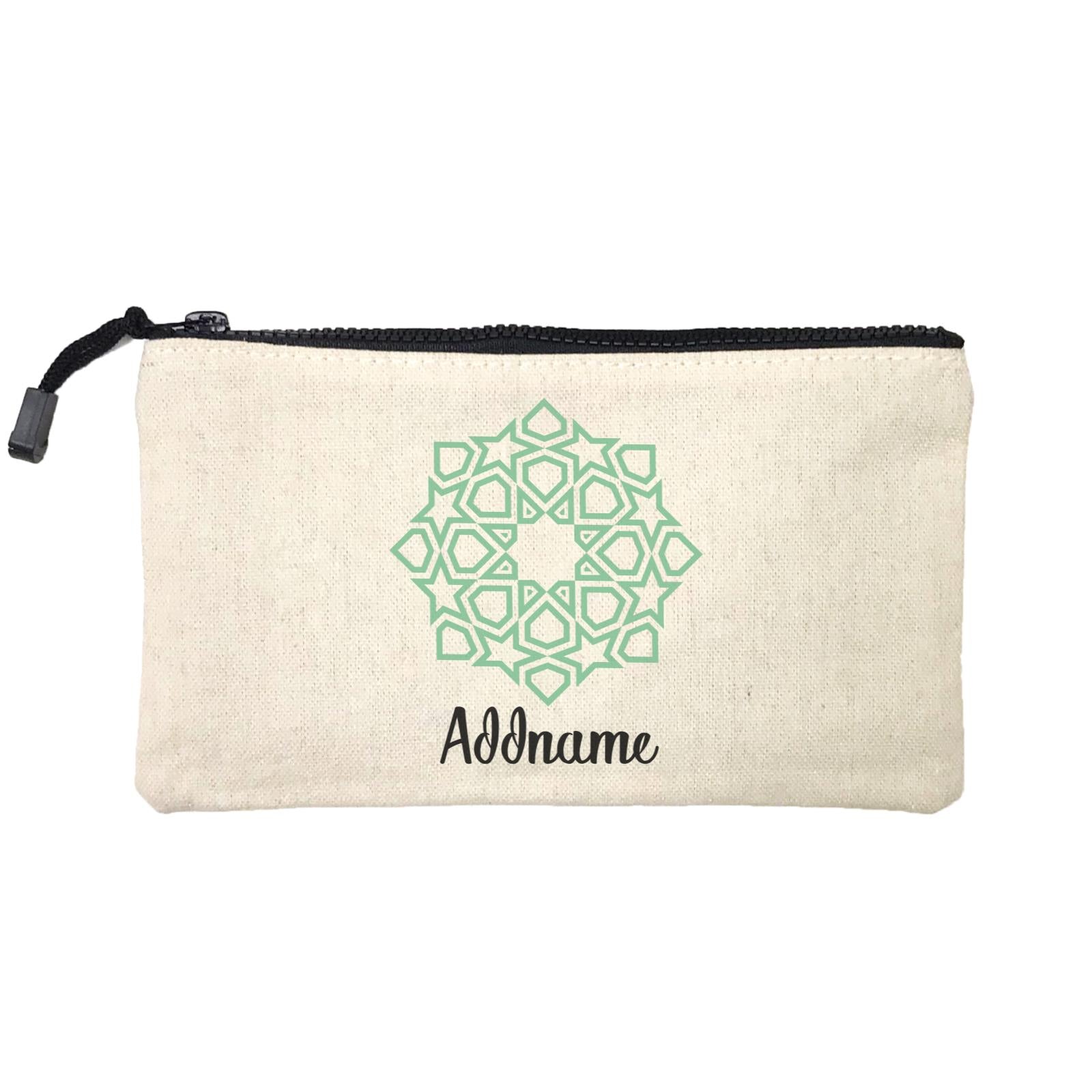 Raya Symbol Green Islamic Geometric Addname Mini Accessories Stationery Pouch