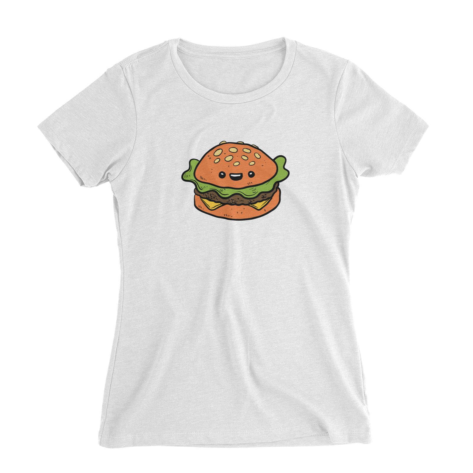 Fast Food Burger Women's Slim Fit T-Shirt  Matching Family Comic Cartoon