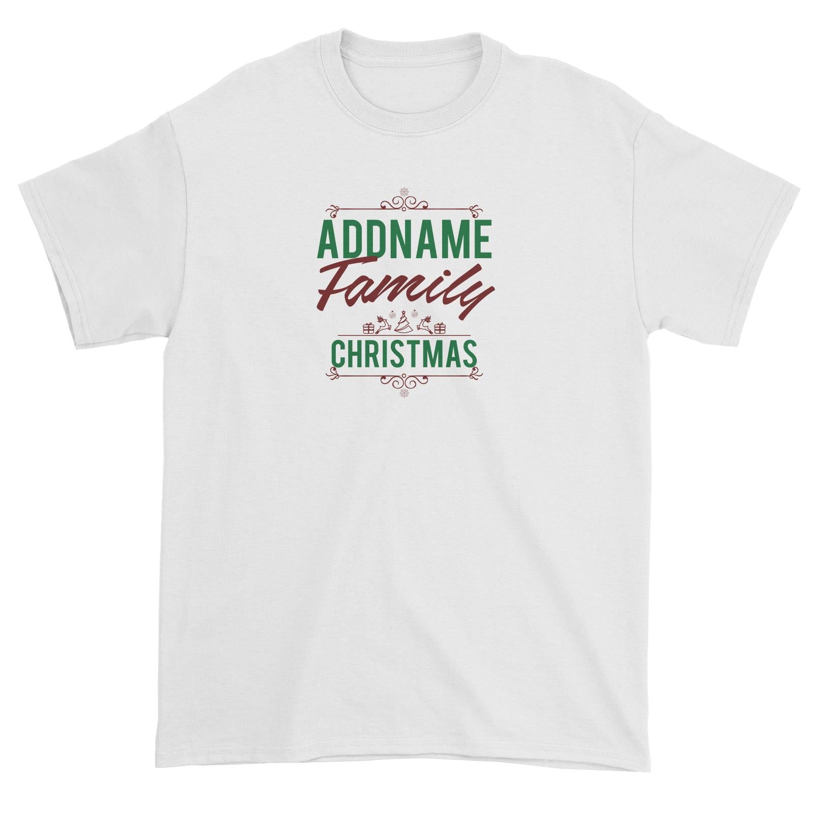 Christmas Addname Family Christmas with Elements Unisex T-Shirt