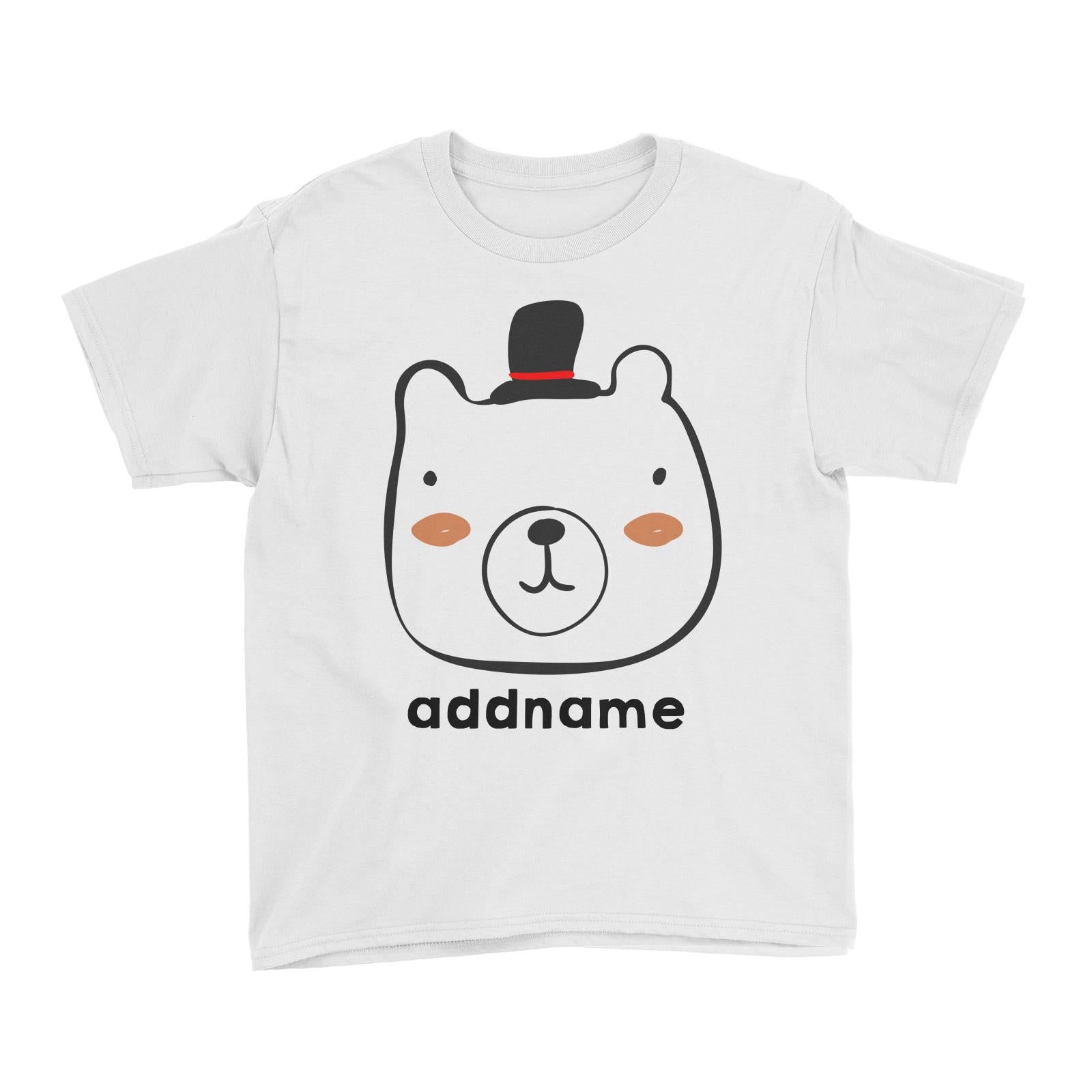 Bear With Hat White Kid's T-Shirt