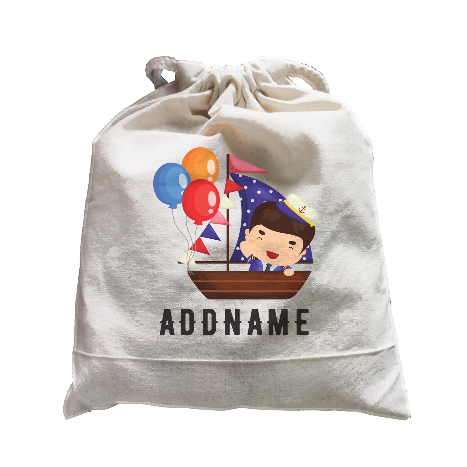 Birthday Sailor Boy In Ship With Balloon Addname Satchel