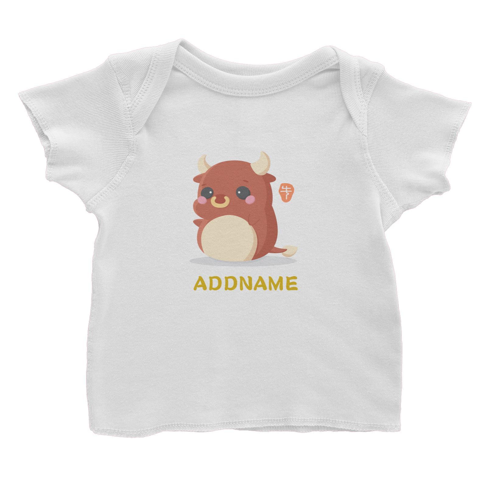 Chinese New Year Cute Twelve Zodiac Animals Cow Addname Baby T-Shirt