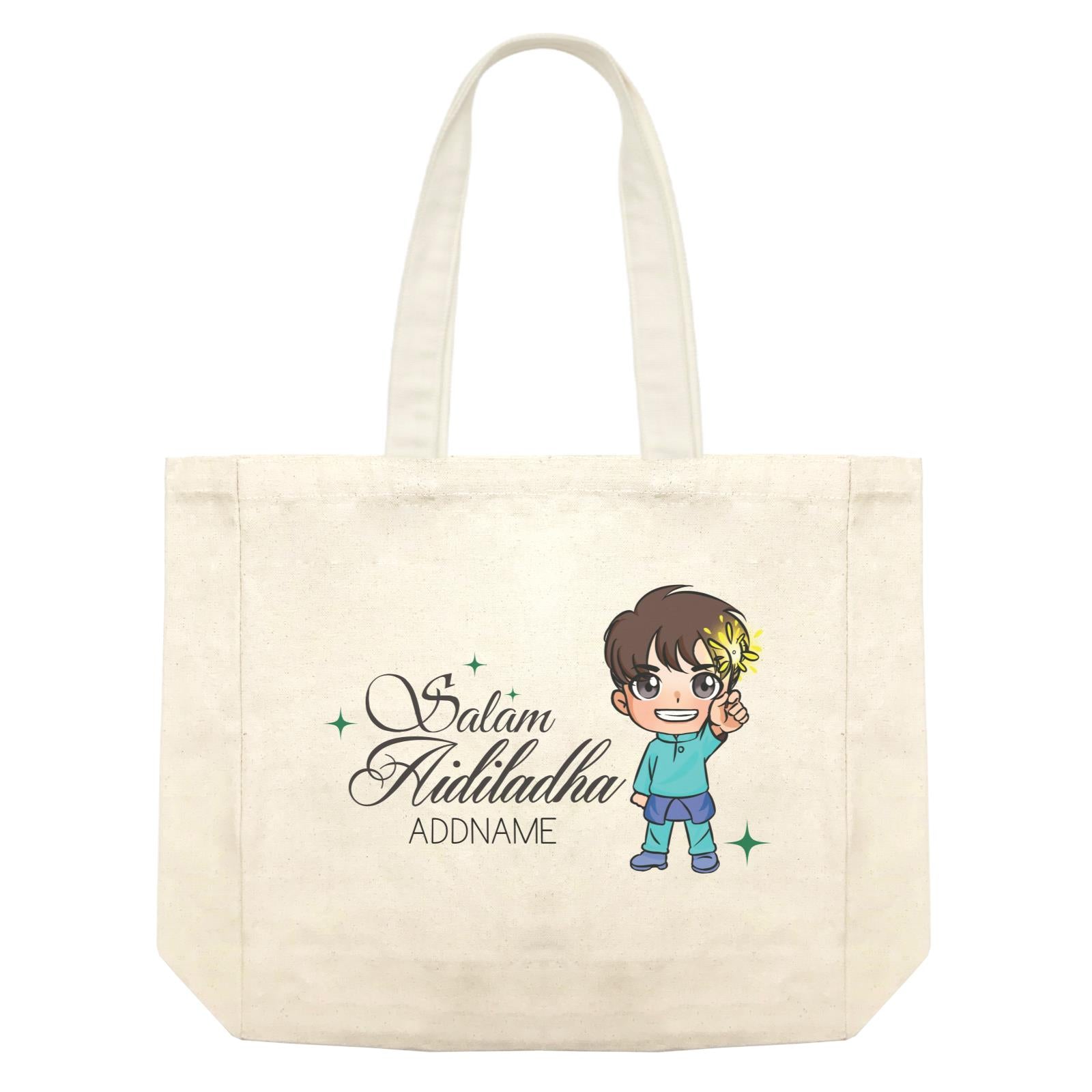 Raya Chibi Wishes Little Boy Addname Wishes Salam Aidiladha Addname Shopping Bag