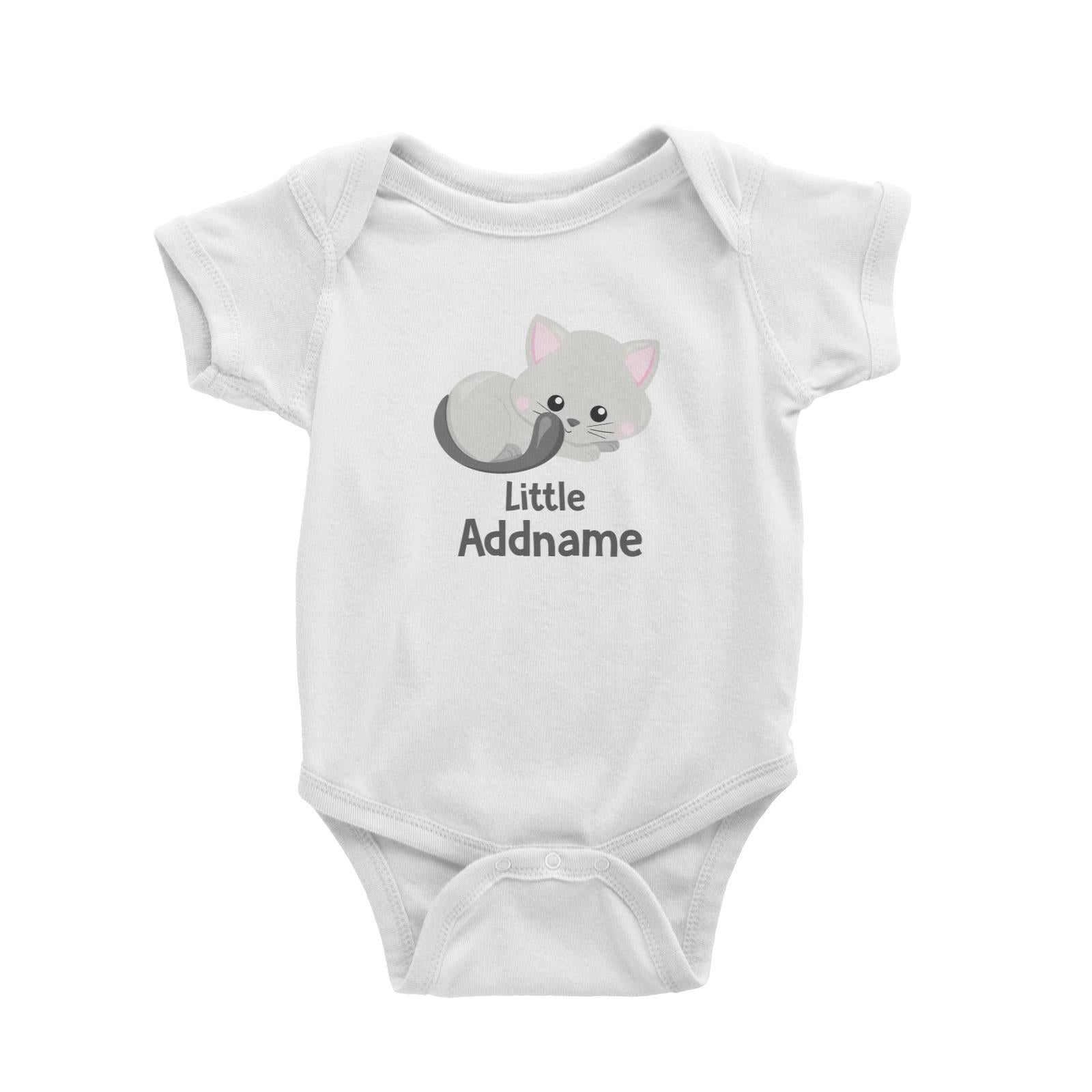 Adorable Cats Grey Cat Little Addname White Baby Romper
