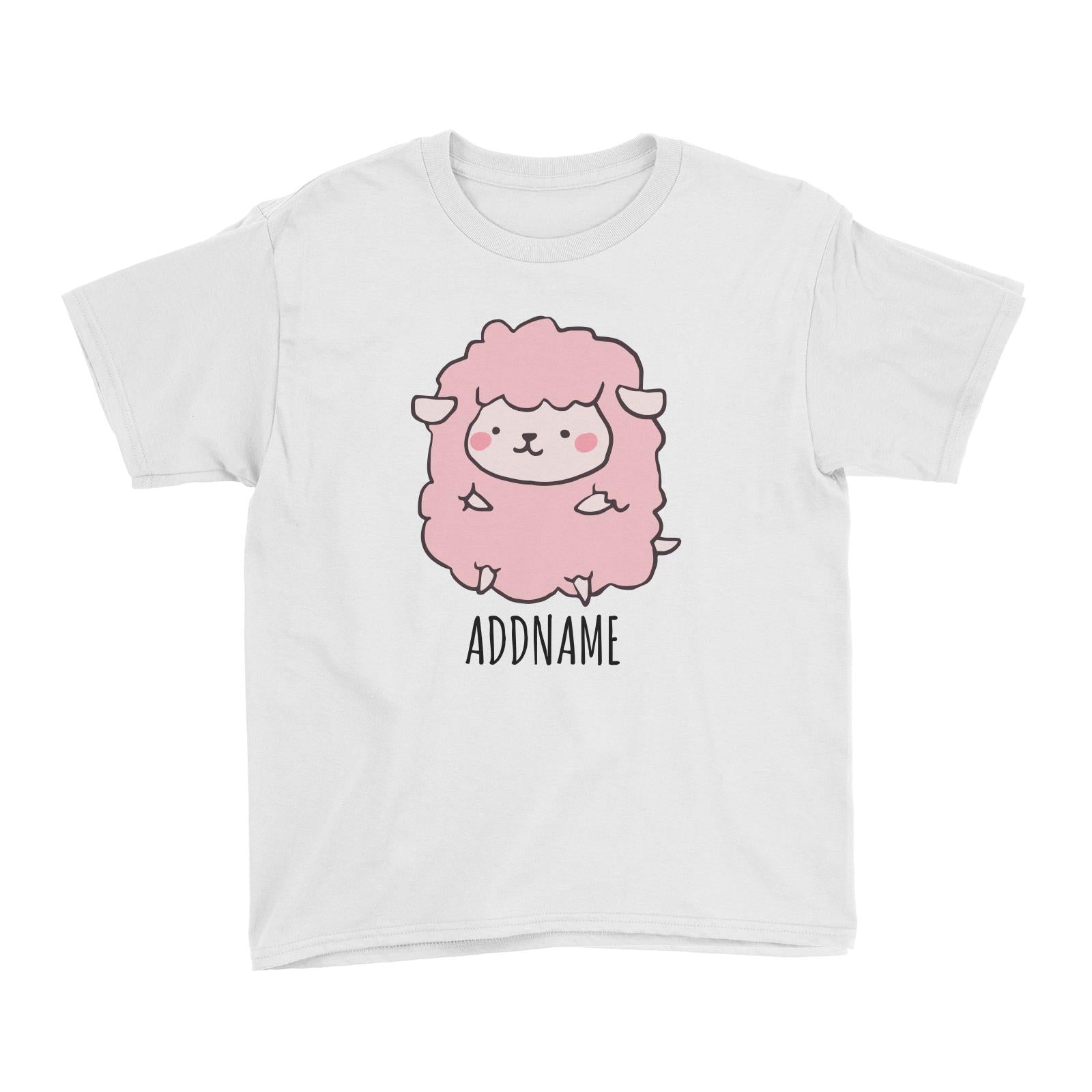 Cartoon Kawaii Sheep Doodle White White Kid's T-Shirt  Matching Family Personalizable Designs