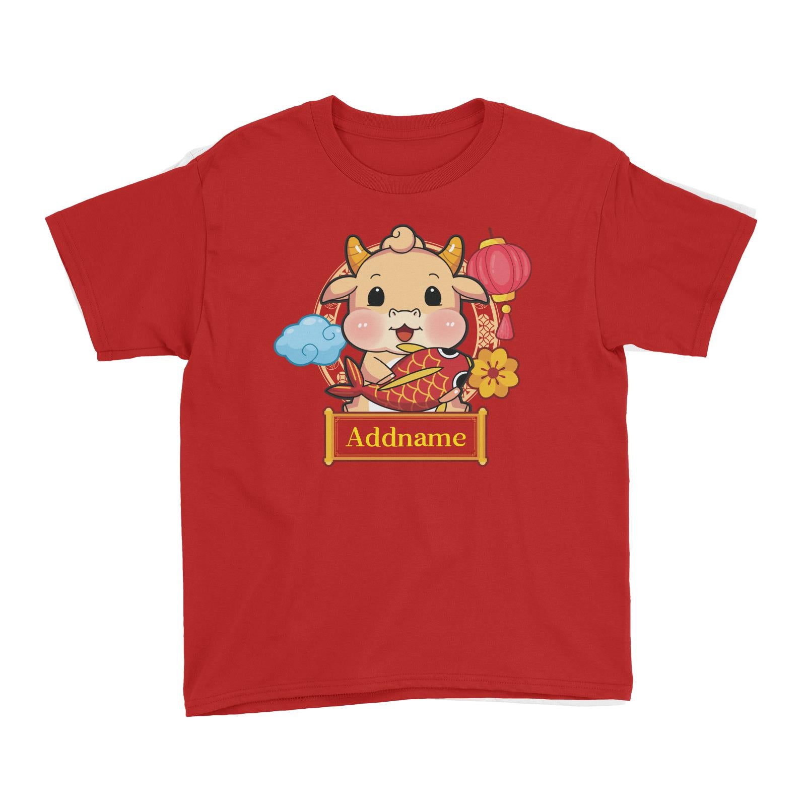 [CNY 2021] Golden Cow with Koi Fish Kid's T-Shirt