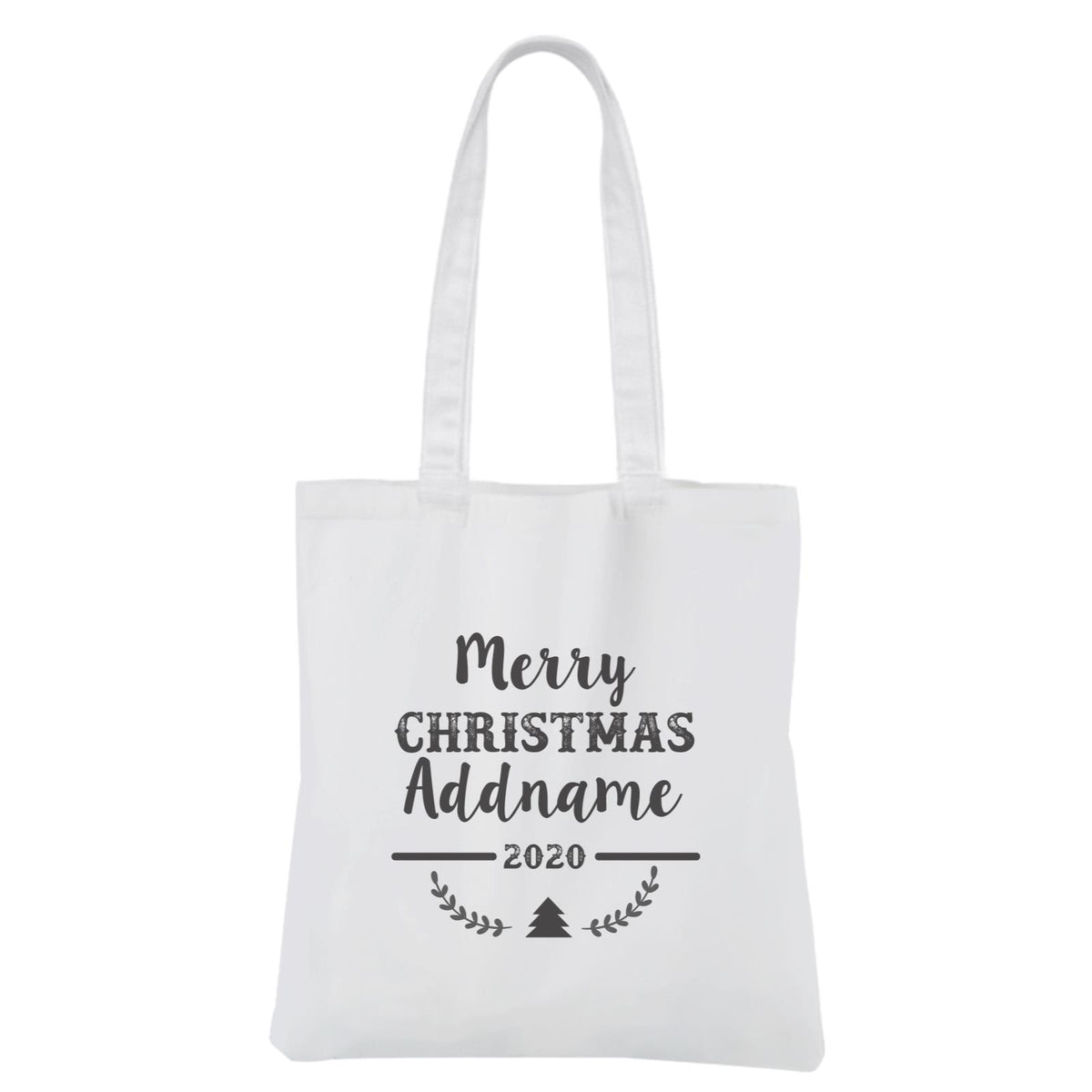 Christmas Series Merry Christmas Year 2020 White Canvas Bag