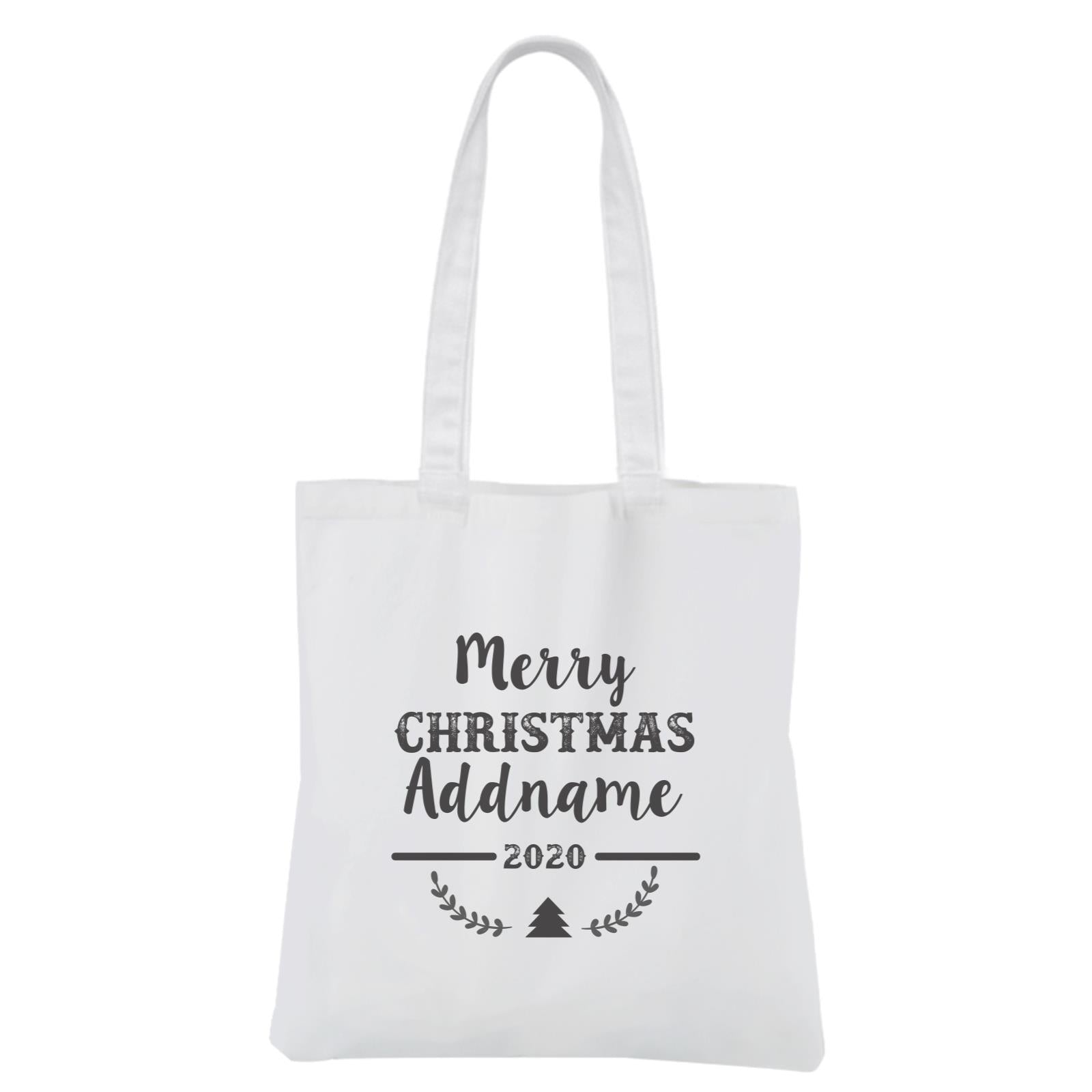 Christmas Series Merry Christmas Year 2020 White Canvas Bag