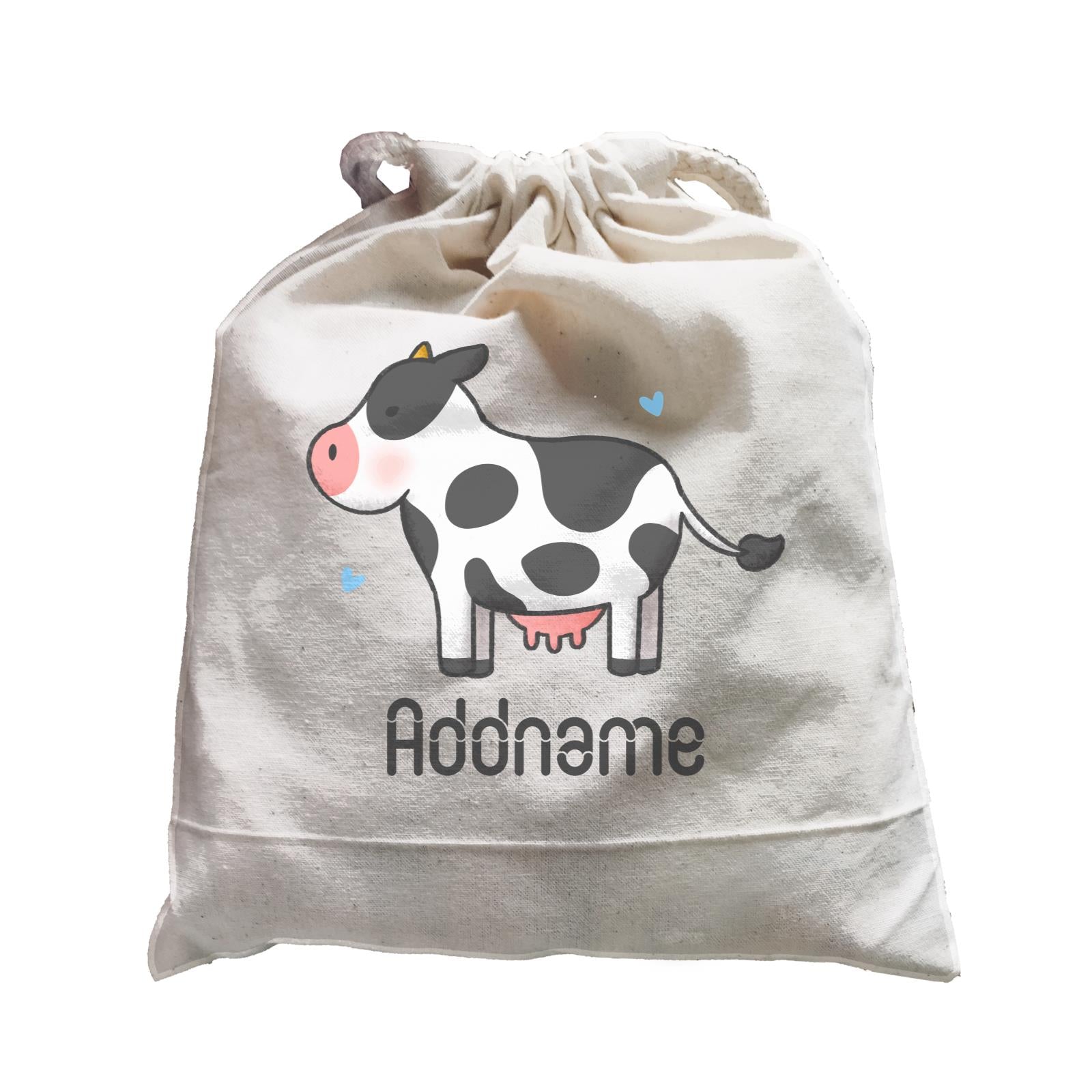 Cute Hand Drawn Style Cow Addname Satchel