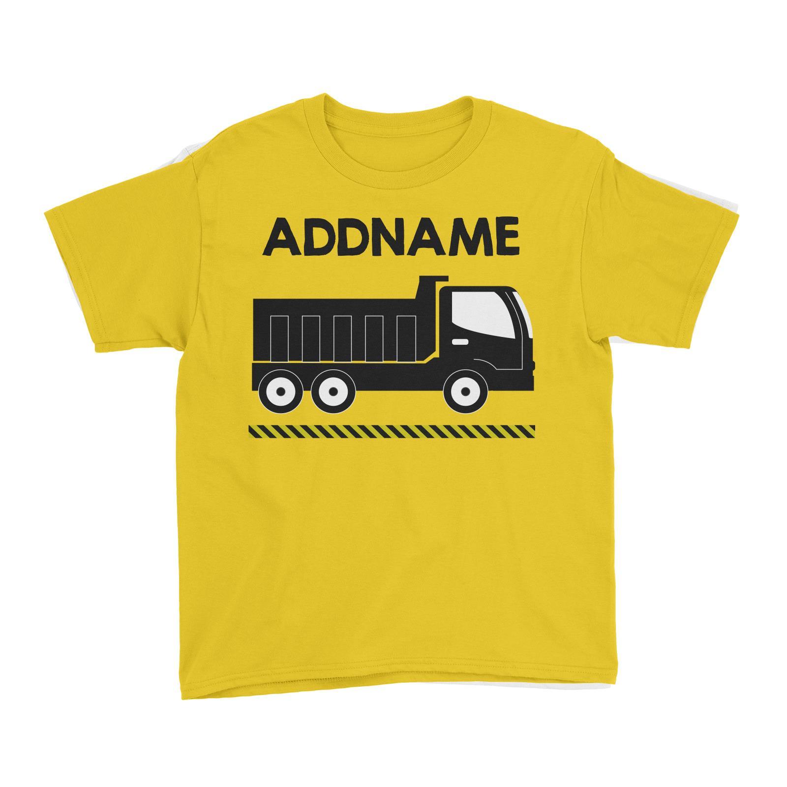 Construction Birthday Theme Truck 2 Addname Kid's T-Shirt
