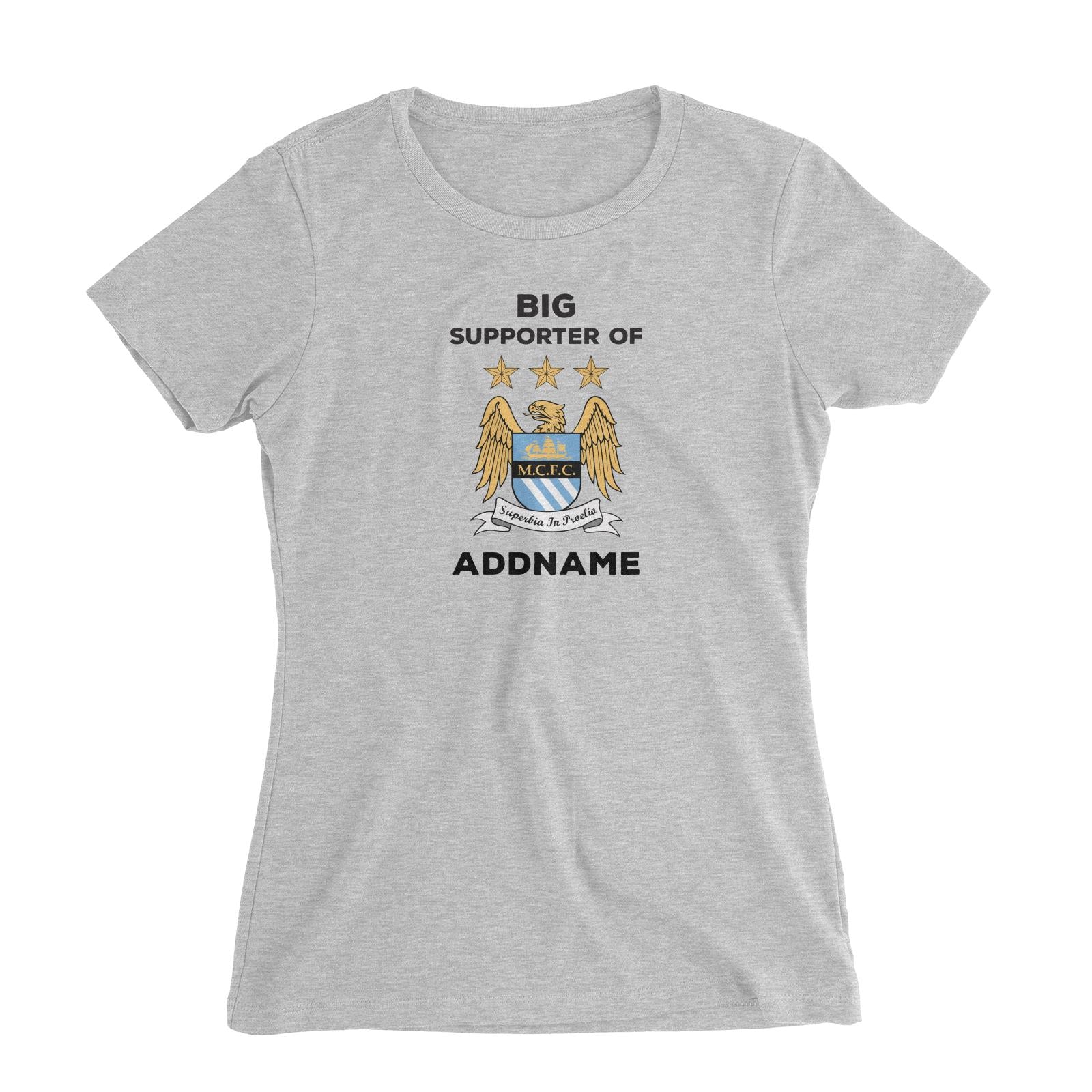 Manchester City FC 2 Big Supporter Personalizable with Name Women's Slim Fit T-Shirt