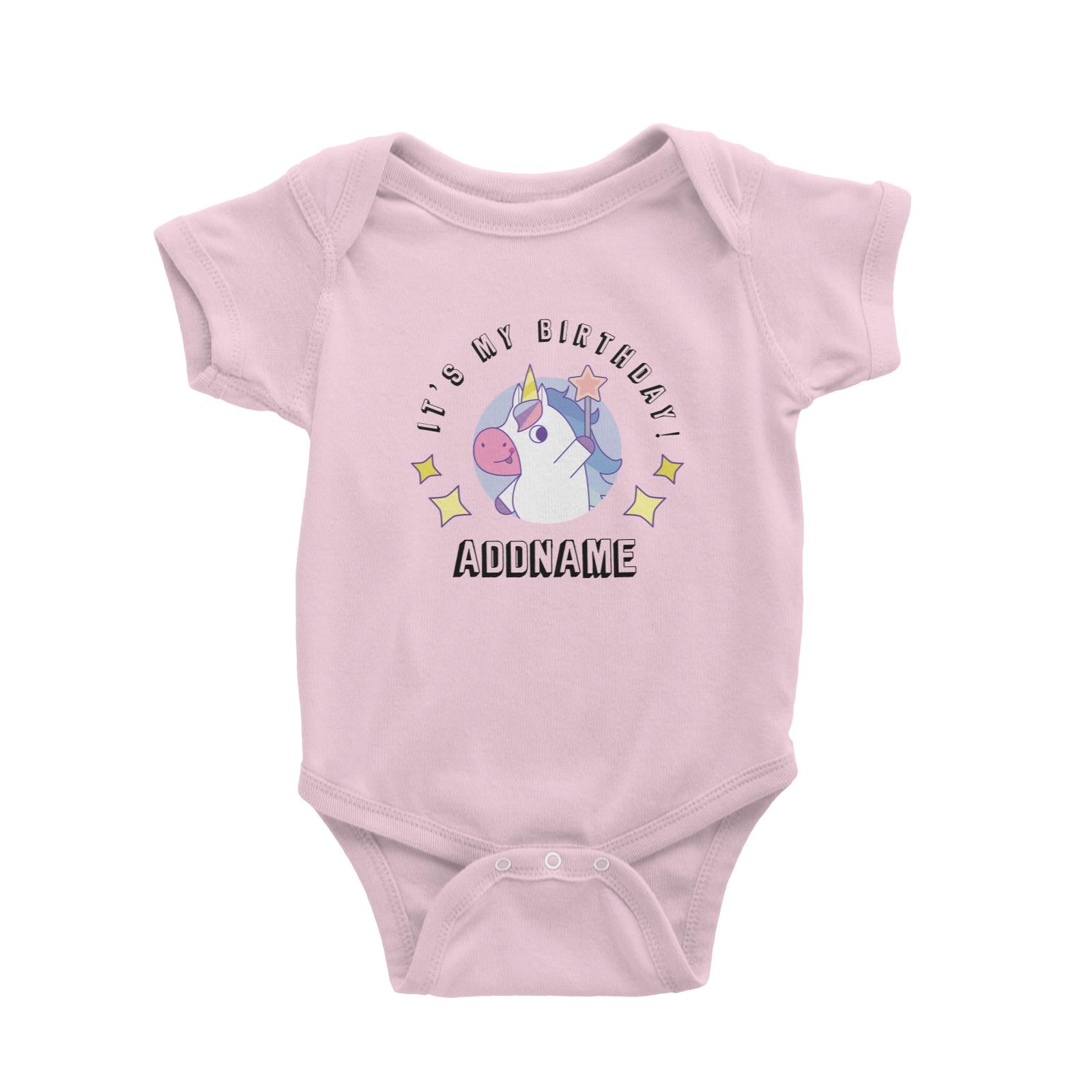 Birthday Unicorn Boy With Magic Wand It's My Birthday Addname Baby Romper