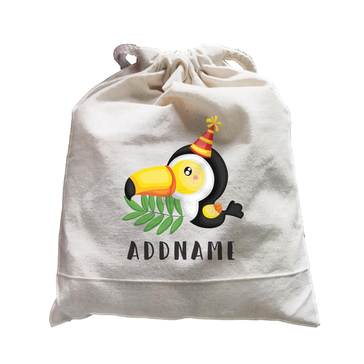 Birthday Safari Hornbill Wearing Party Hat Addname Satchel