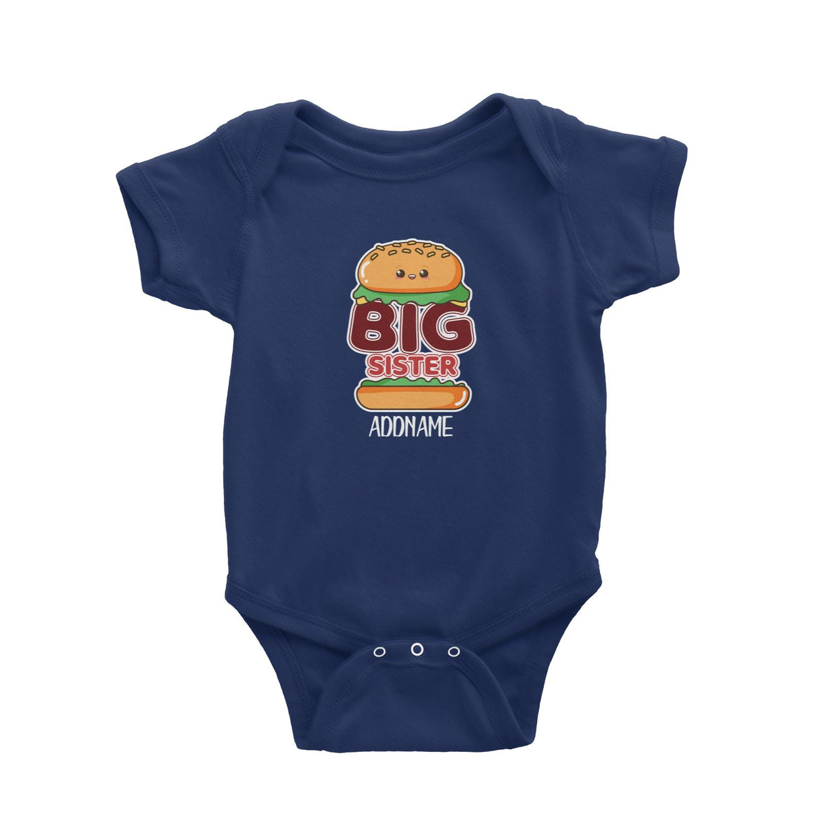 Cute Burger Big Sister Baby Romper