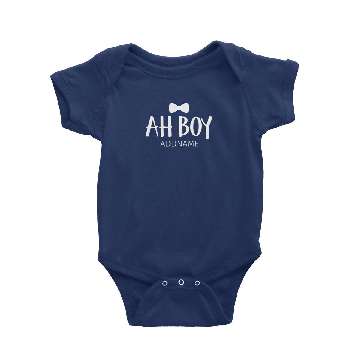 Ah Boy with Black Bow Tie Baby Romper
