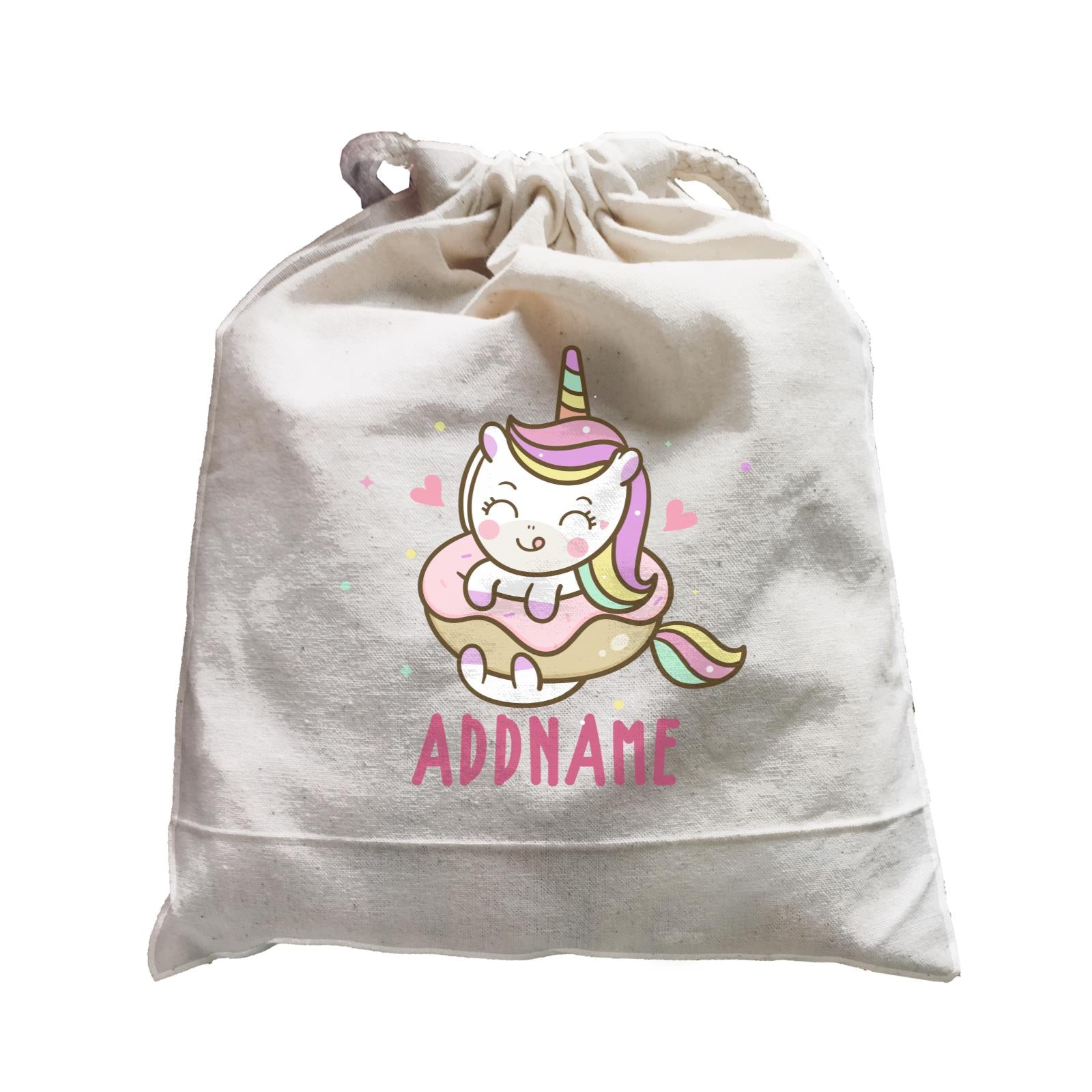 Unicorn And Princess Series Unicorn Eating Donut Addname Satchel