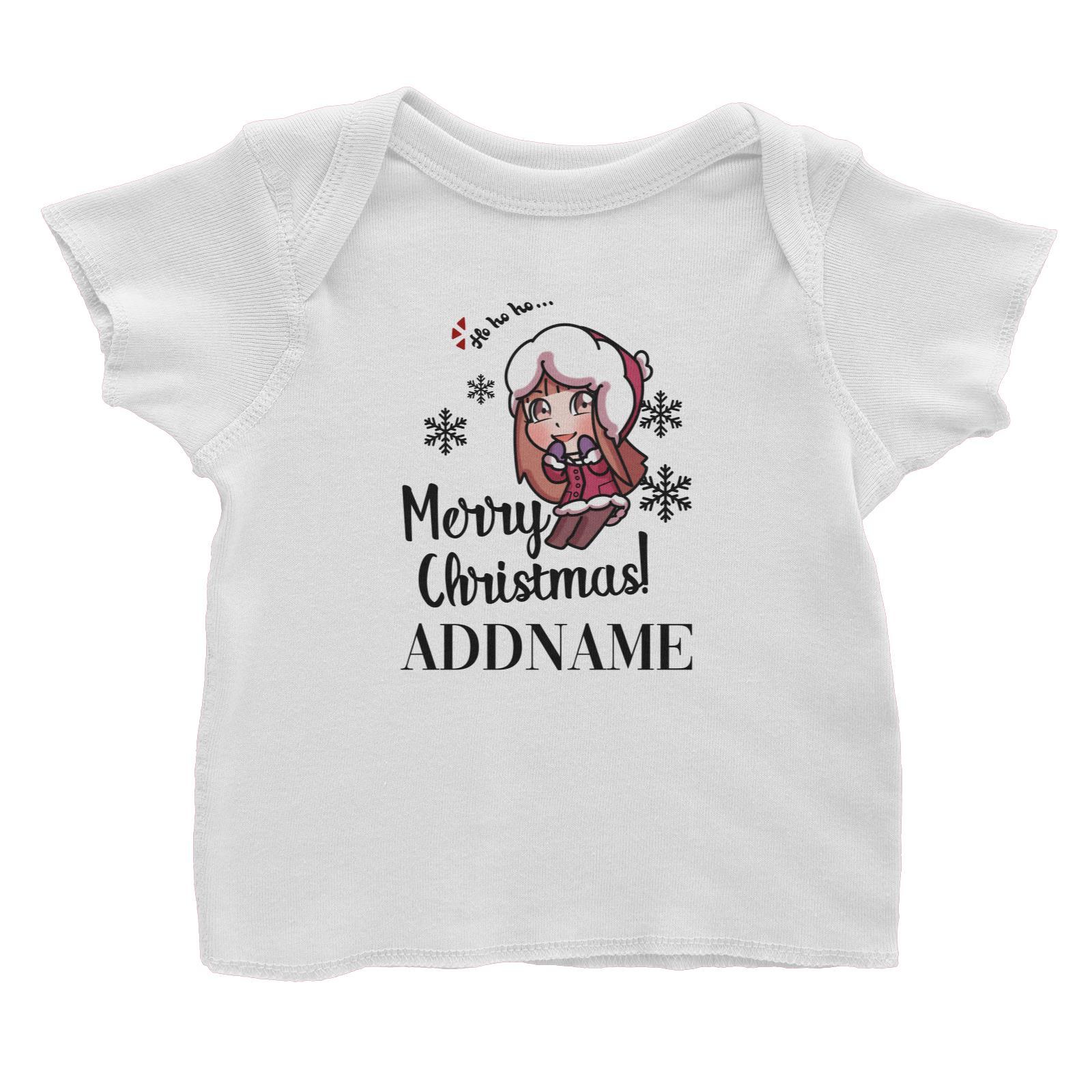 Xmas Christmas Chibi Family Little Girl Wishes Merry Christmas Baby T-Shirt