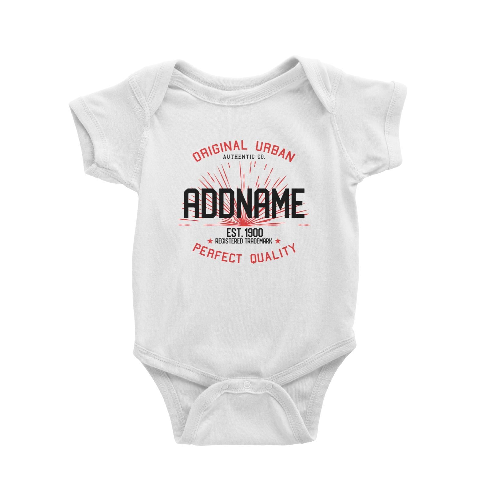 Original Urban Authentic Co. Personalizable with Name and Year Baby Romper