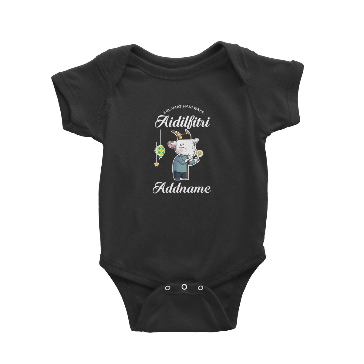 Raya Cute Animals Grandpa Lamb Wishes Selamat Hari Raya Aidilfitri Baby Romper