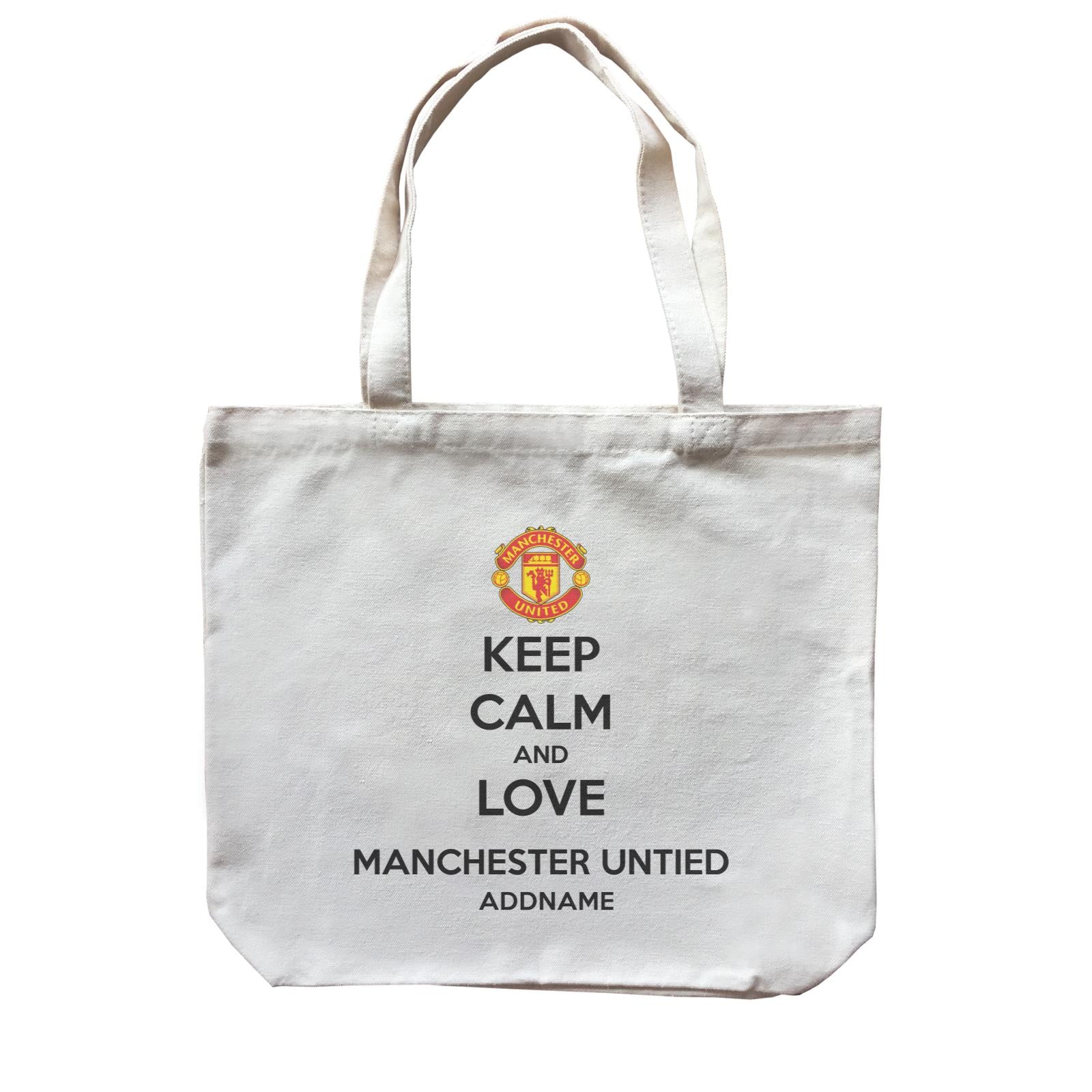 Manchester United Football Keep Calm And Love Series Addname Canvas Bag
