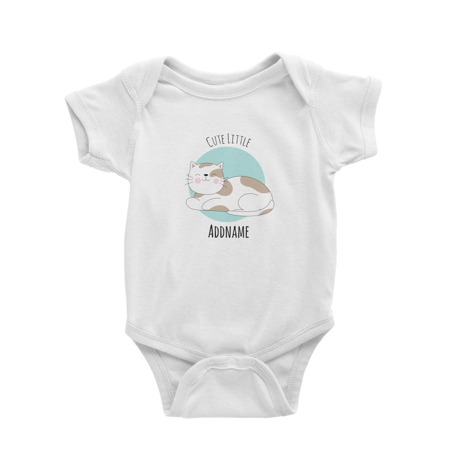 Sweet Animals Sketches Cat Cute Little Addname Baby Romper
