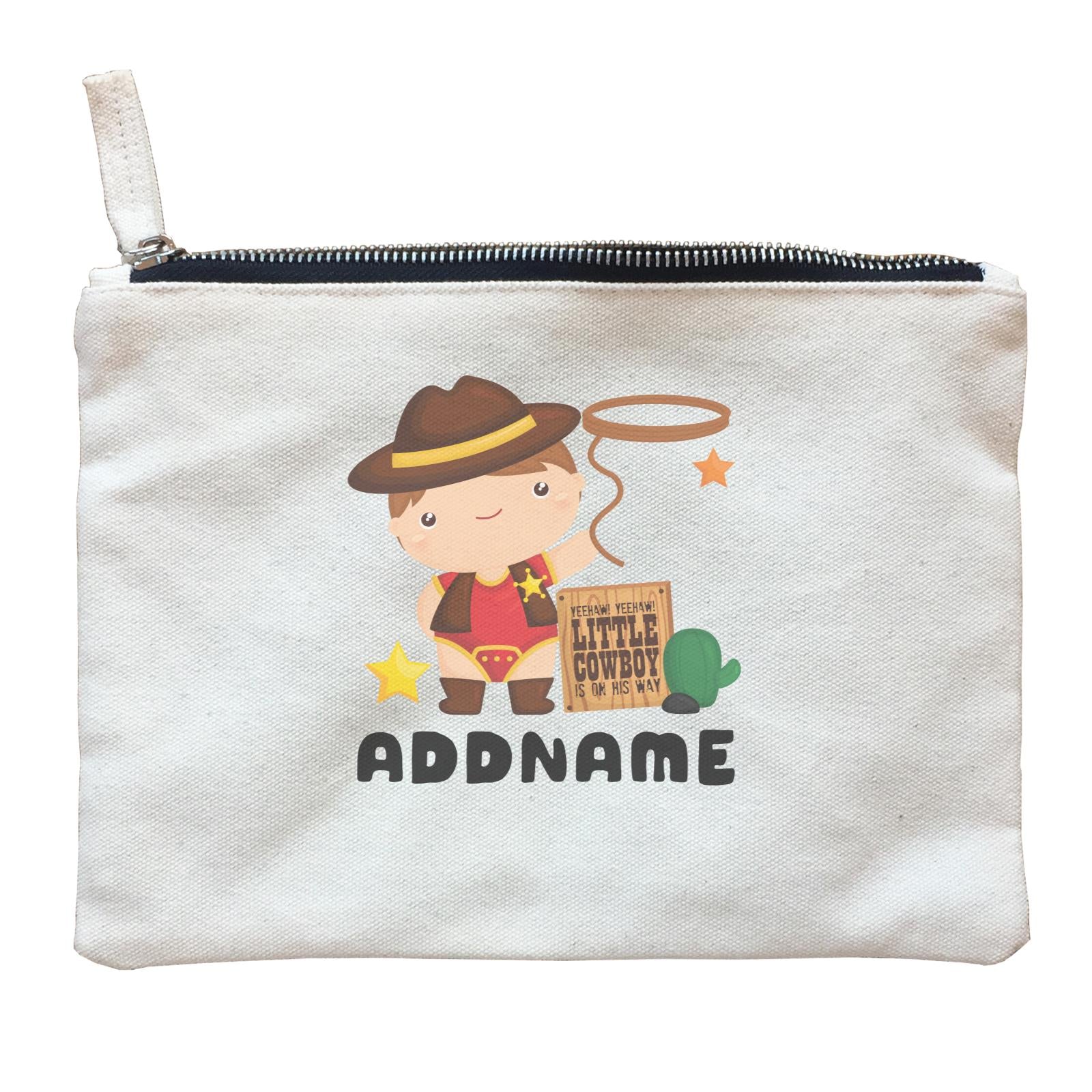 Birthday Cowboy Style Yeehaw Little Cowboy Is On His Way Addname Zipper Pouch