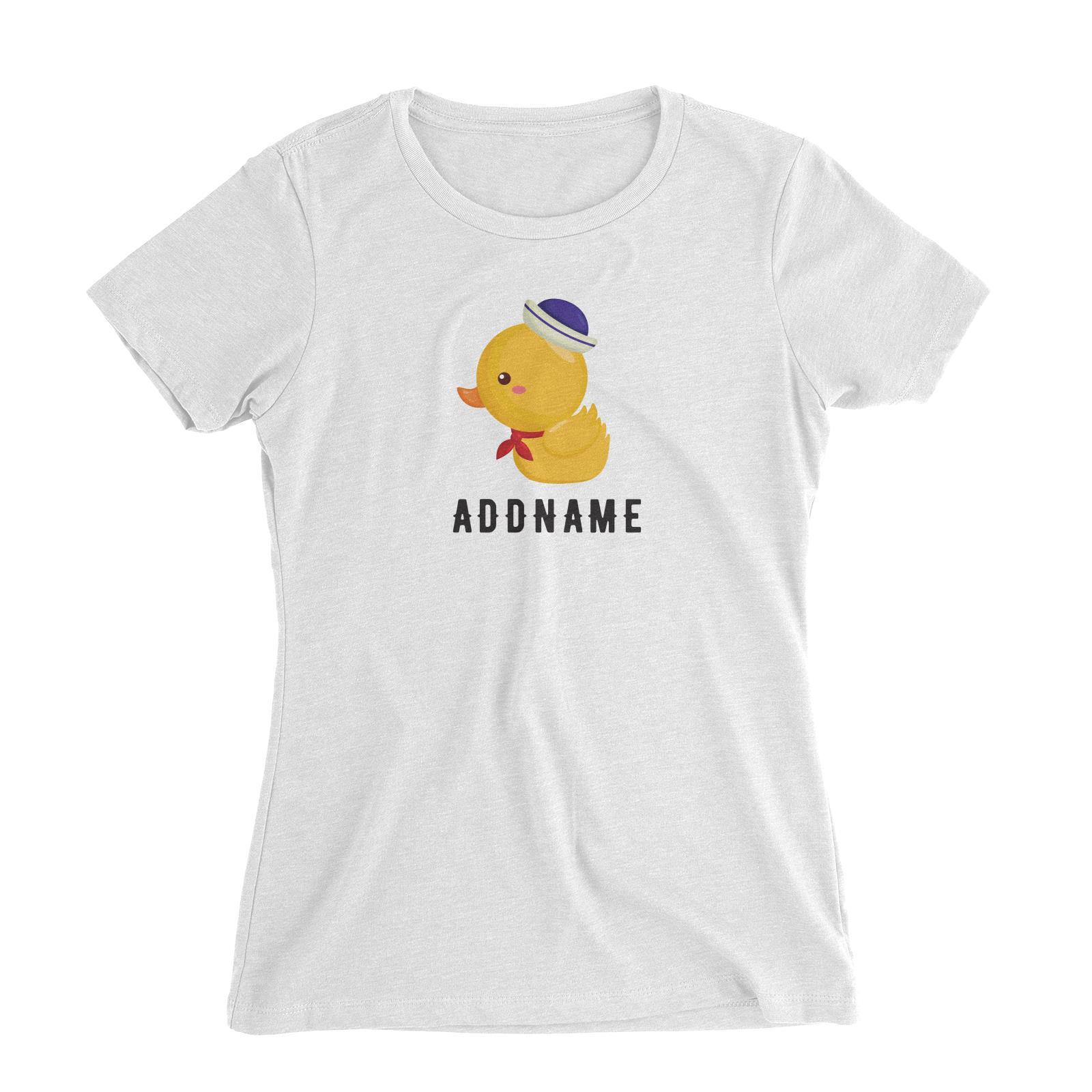 Birthday Sailor Baby Duck Addname Women's Slim Fit T-Shirt