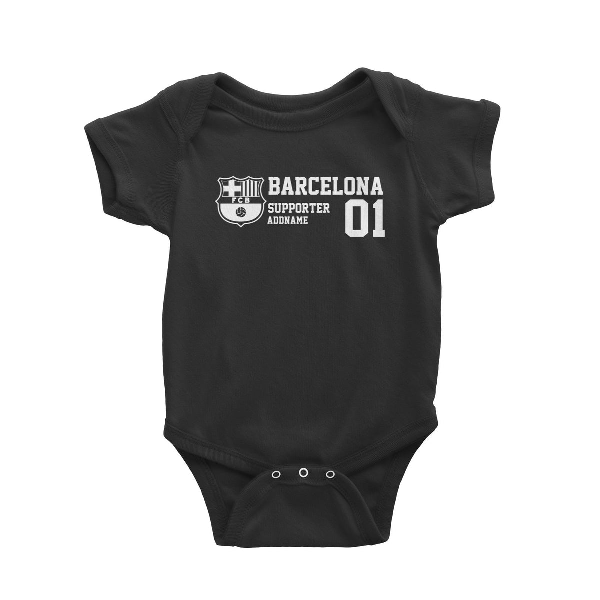 Barcelona Football Supporter Addname Baby Romper