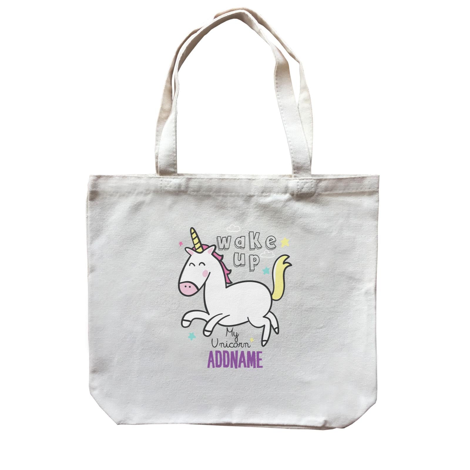 Cool Vibrant Series Wake Up My Unicorn Addname Canvas Bag