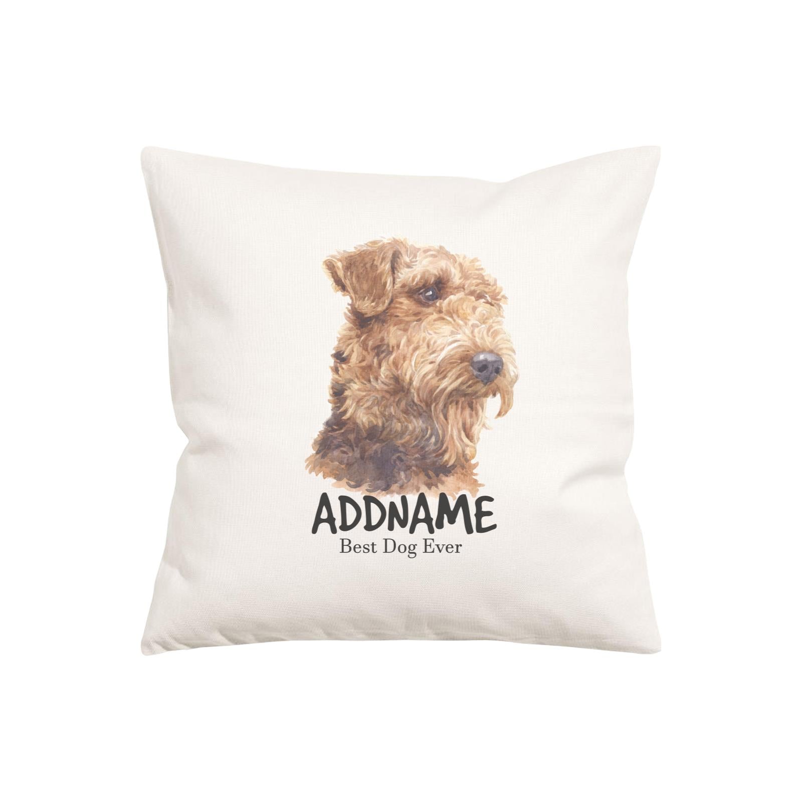 Watercolor Dog Series Airedale Terrier Best Dog Ever Addname Pillow Cushion