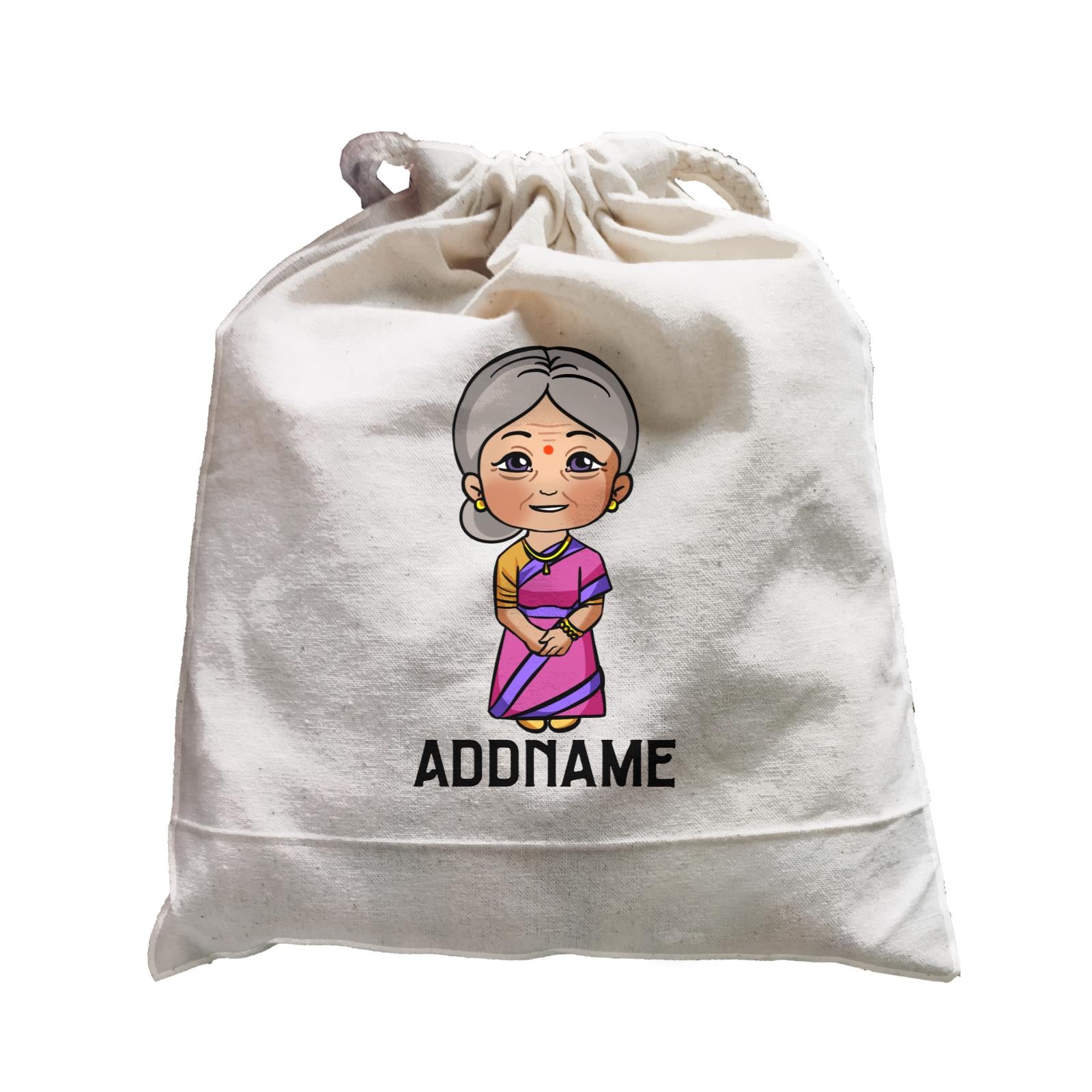 Deepavali Series Chibi Grandma Addname Satchel